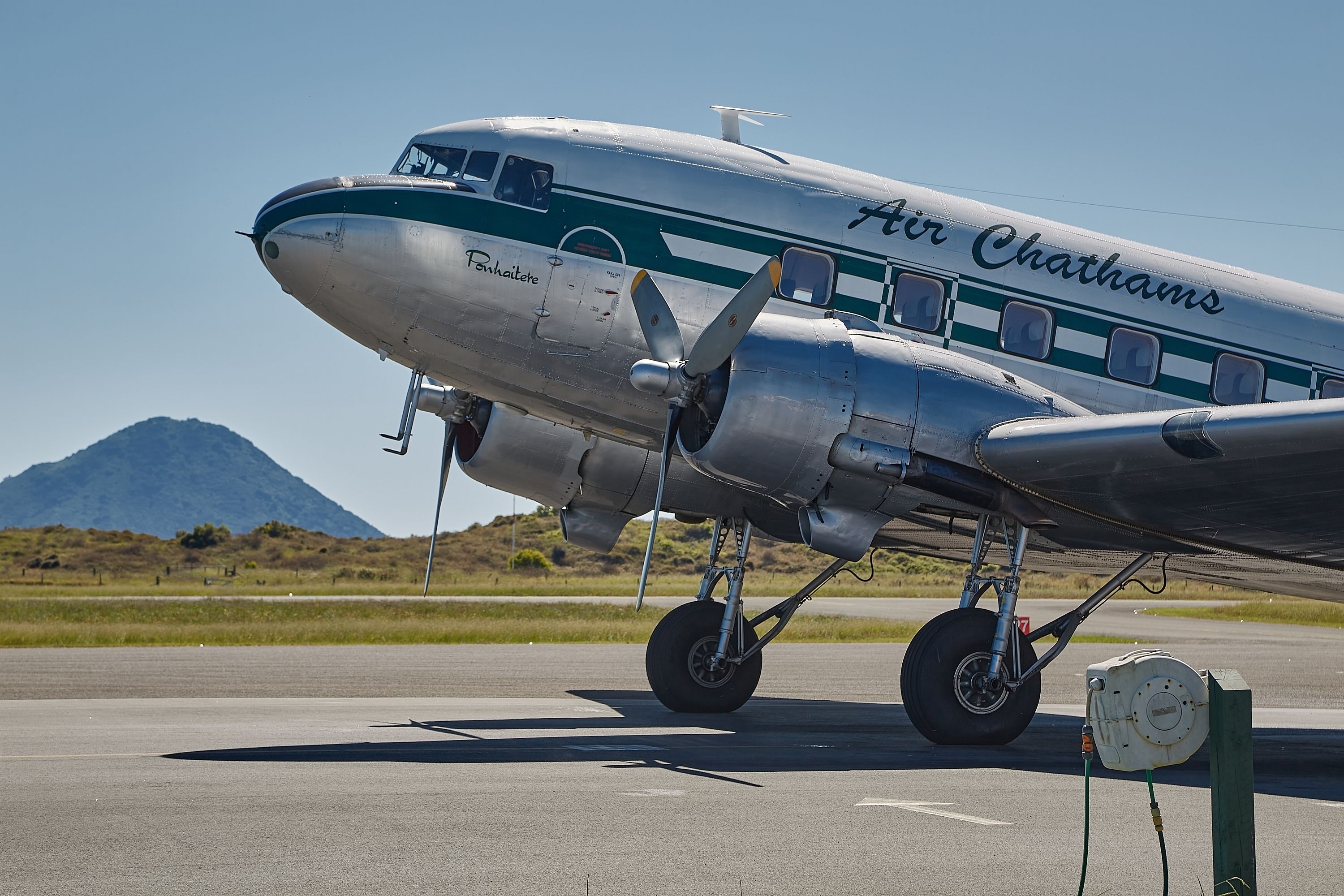 A Douglas DC-3 from Air Chathams in Whakatane airport. 