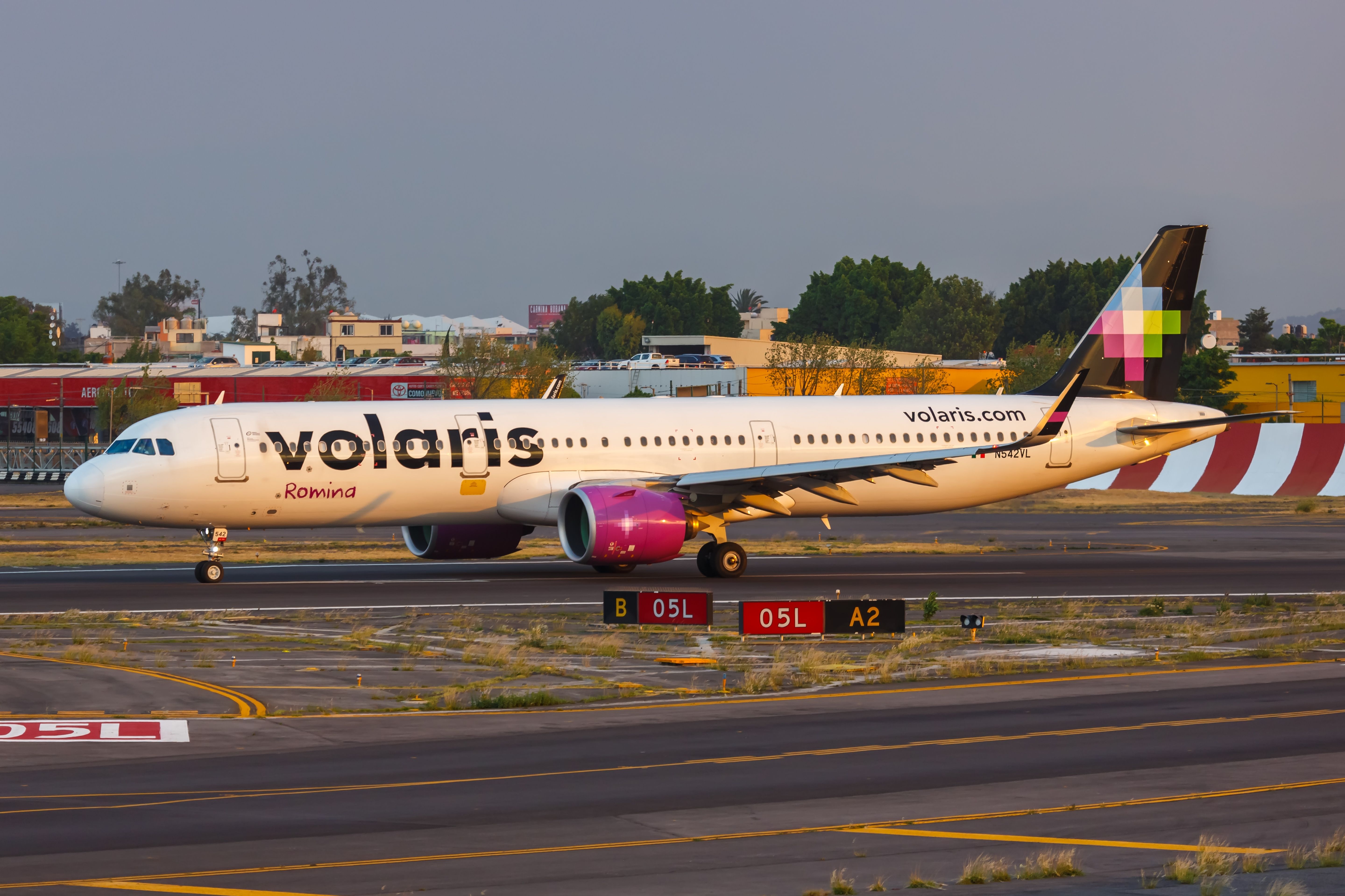 A Volaris Airbus A321neo aircraft on the ground 