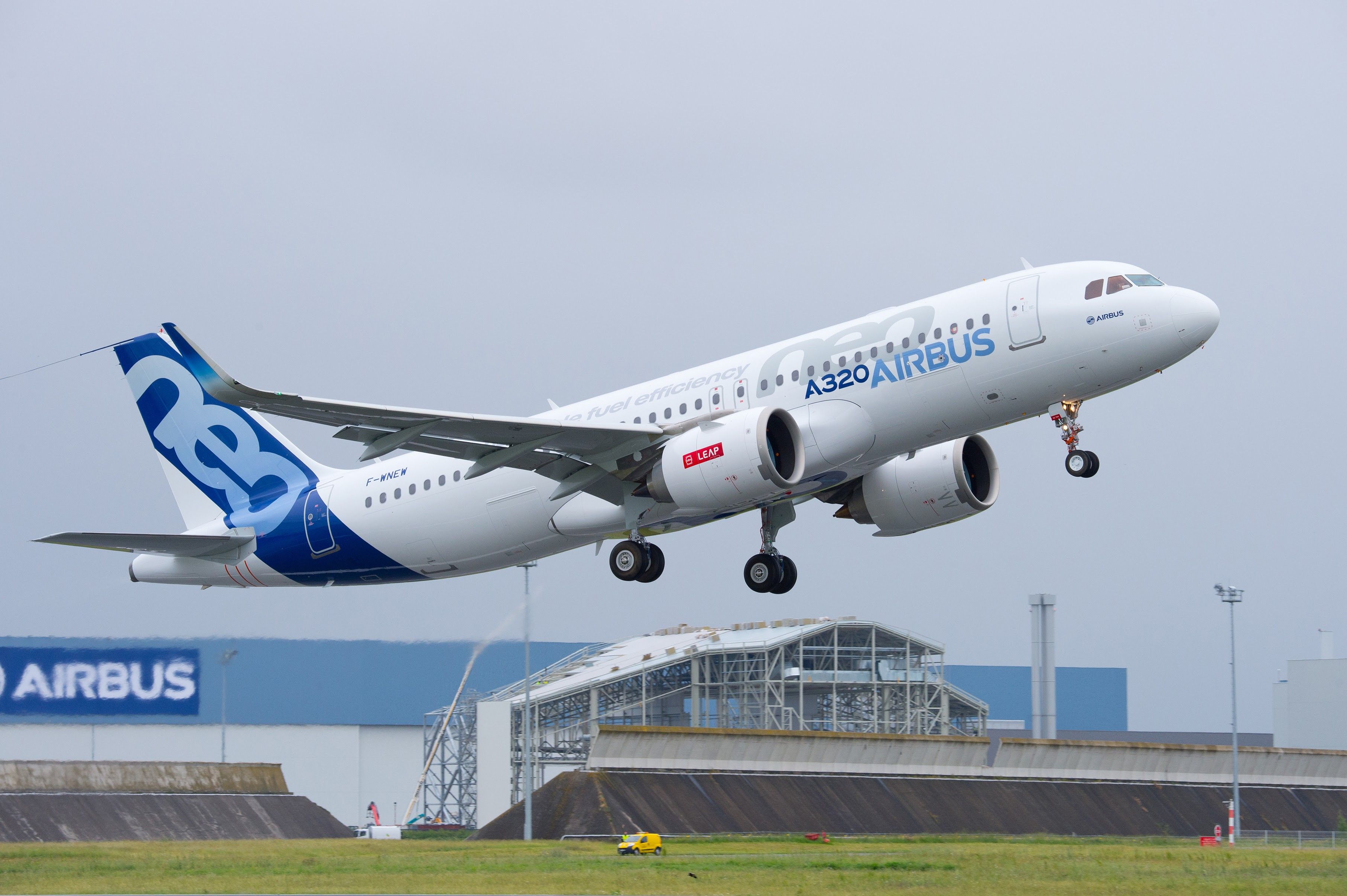 Airbus A320neo aircraft taking off