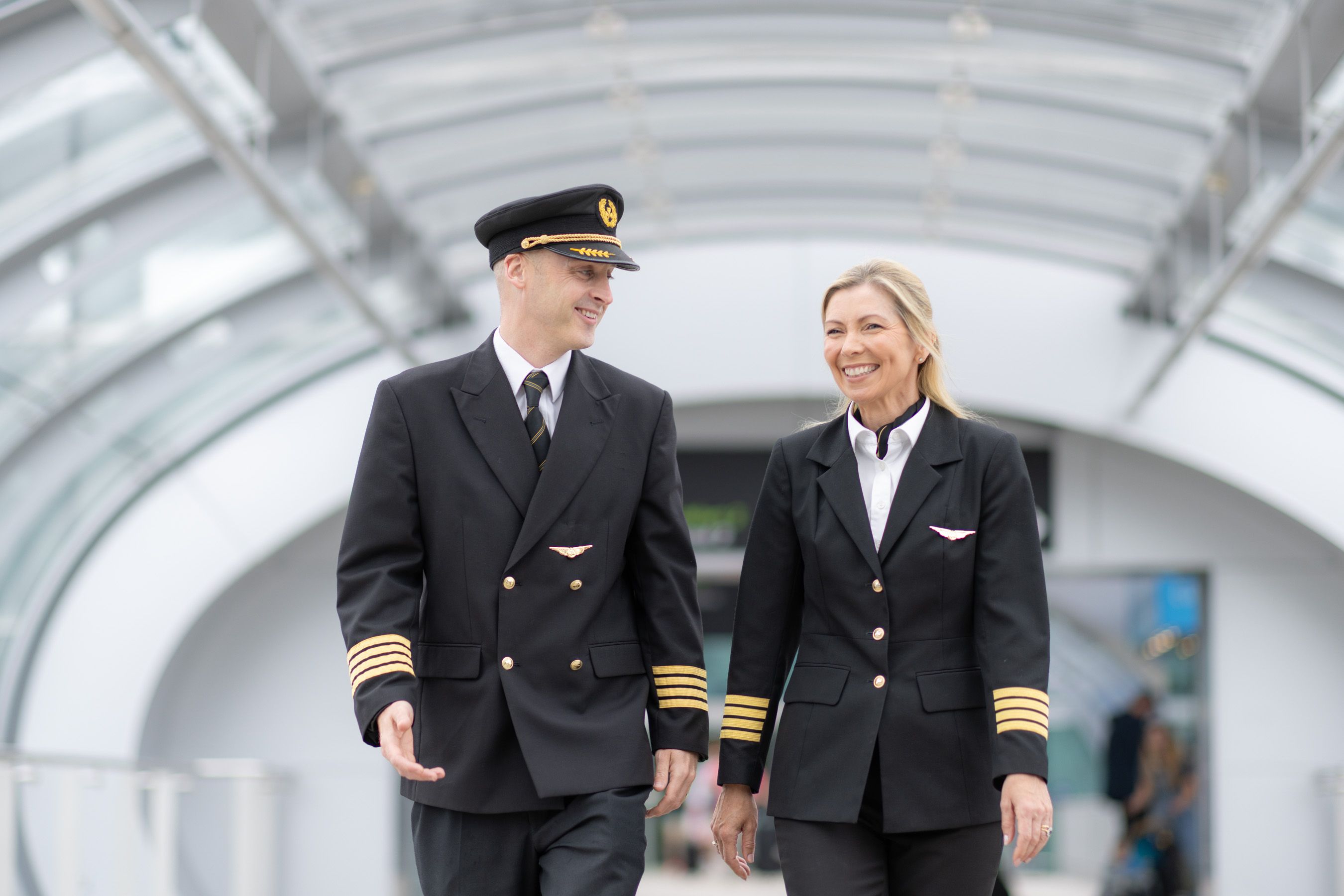 Two Aer Lingus pilots in Dublin. 