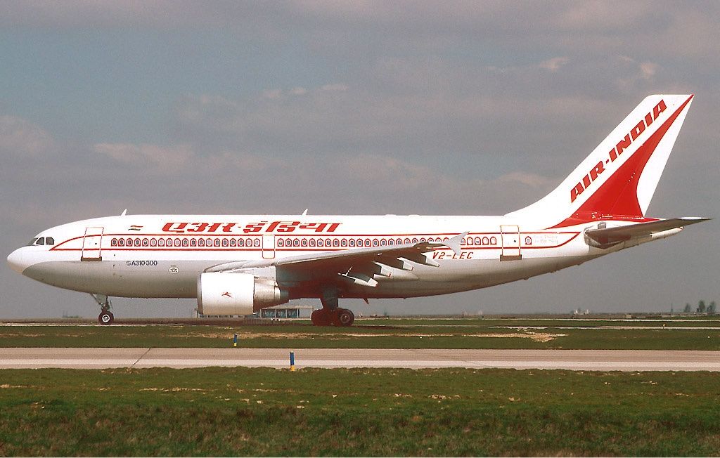 An Air India Airbus A310 on a taxiway.