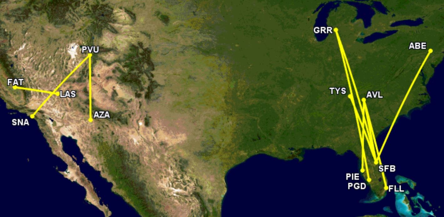 Analyzed Allegiant Air S Top Airports And Routes This Winter   Allegiant S Top 10 Routes December 2023 March 2024 