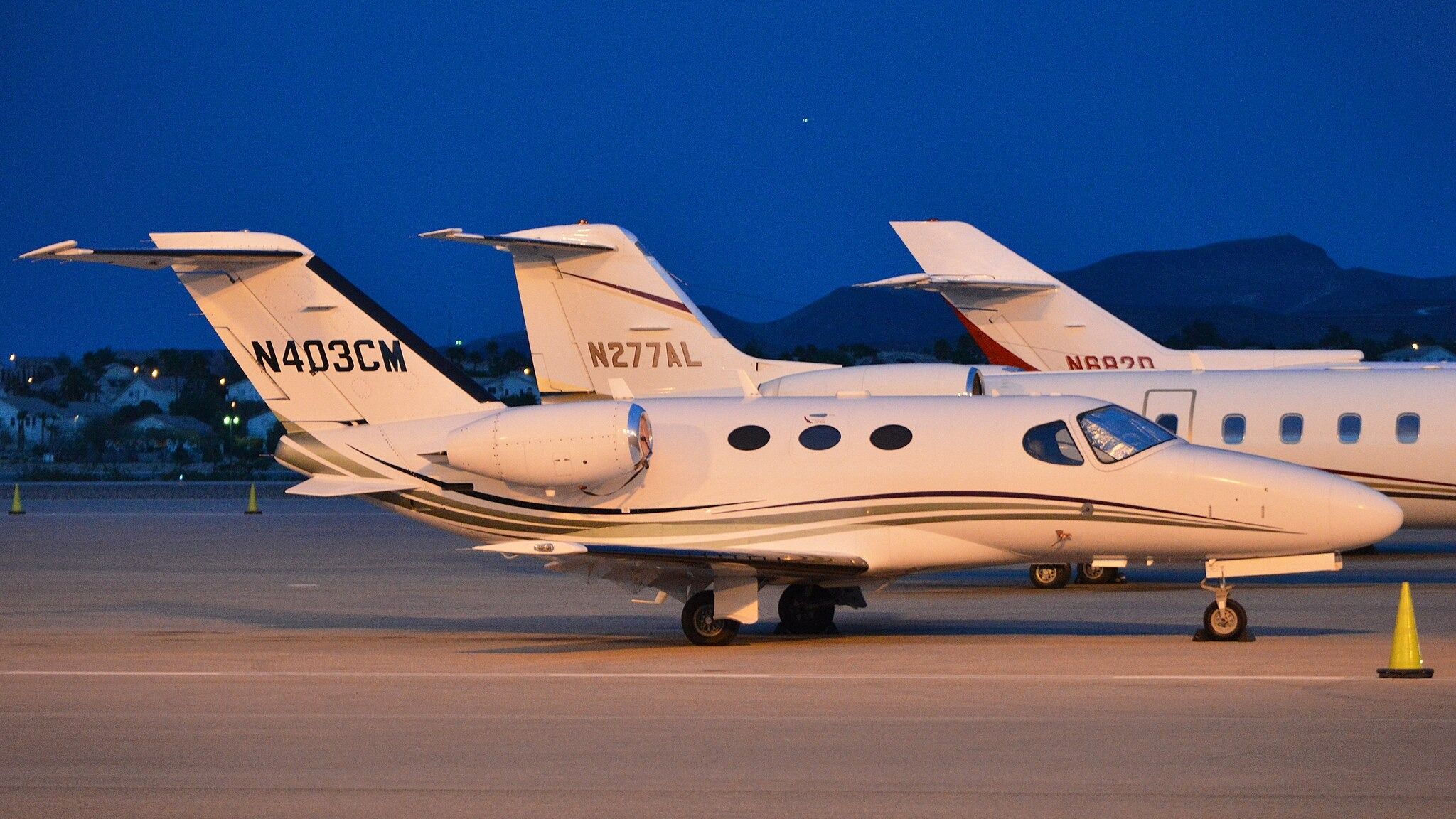 Cessna Citation Mustang parked at an airport