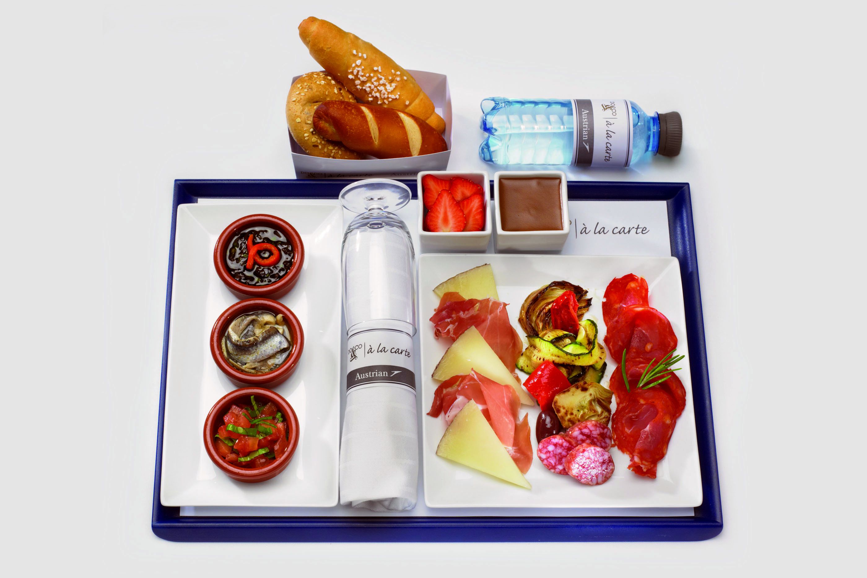 An Austrian Airlines meal.