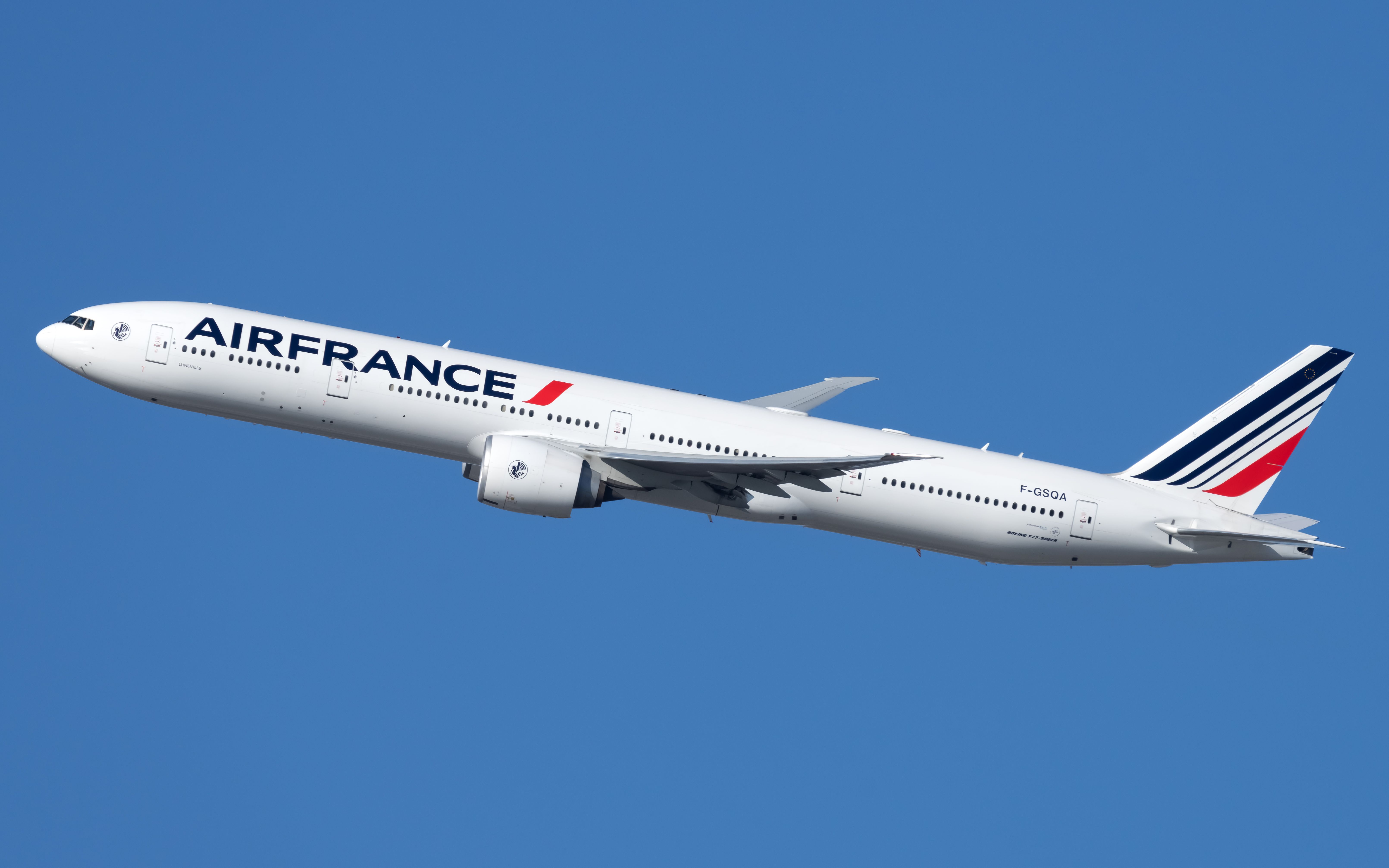 An Air France Boeing 777-300ER Flying In The Sky.