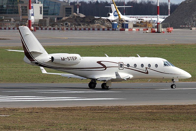 A Gulfstream G150 on a runway.