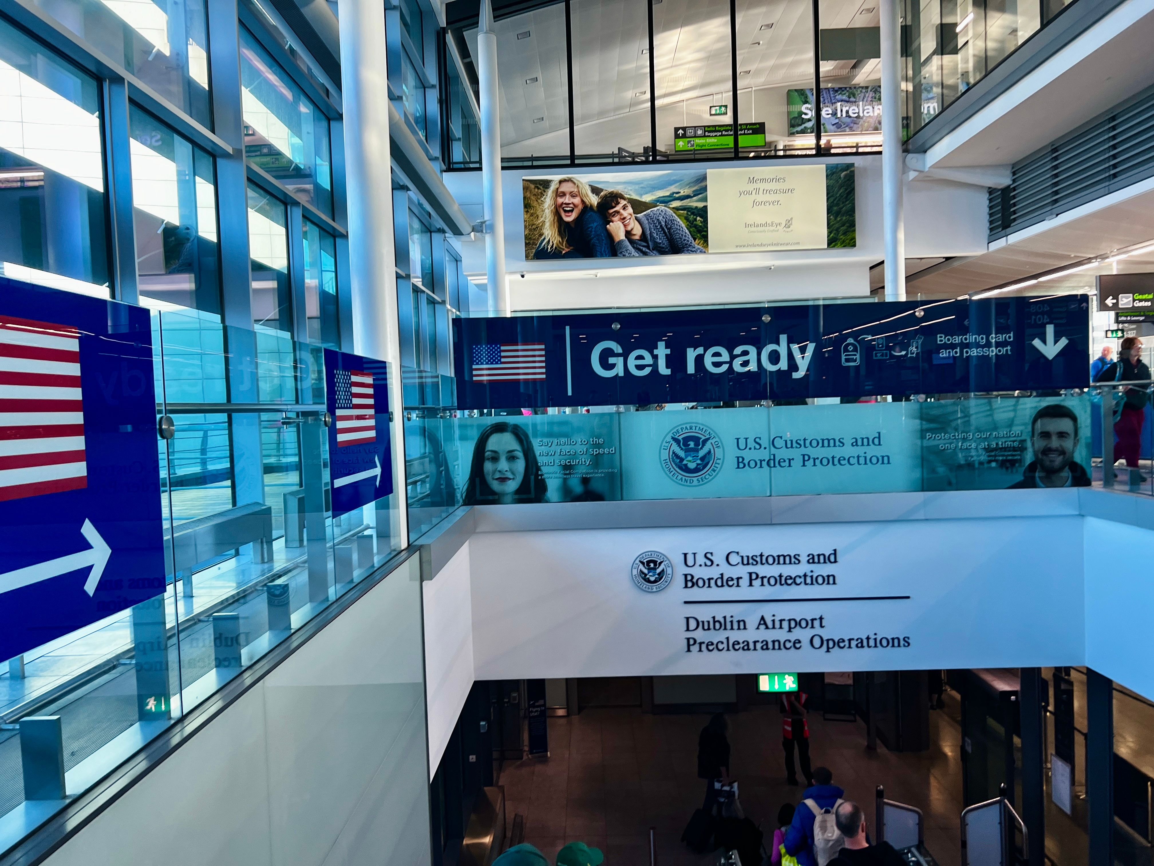 The US Customs and Border Protection Pre Clearance area at Dublin Airport.