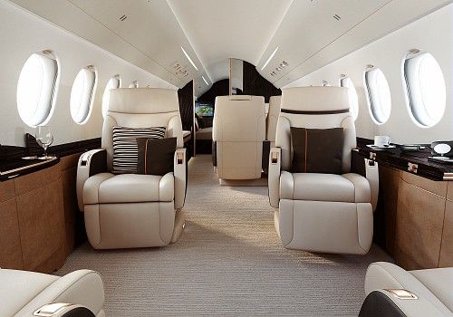 The Interior of a Dassault Falcon 8X.