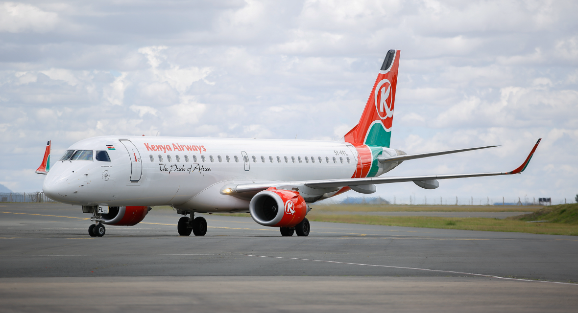 Kenya Airways Embraer E190 aircraft.