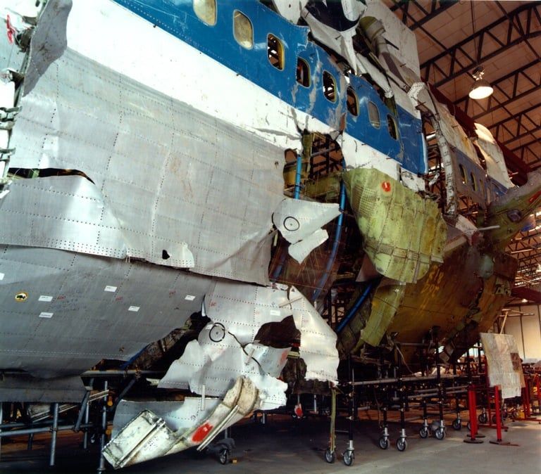 The destroyed aircraft involved with Pan Am Flight 103.