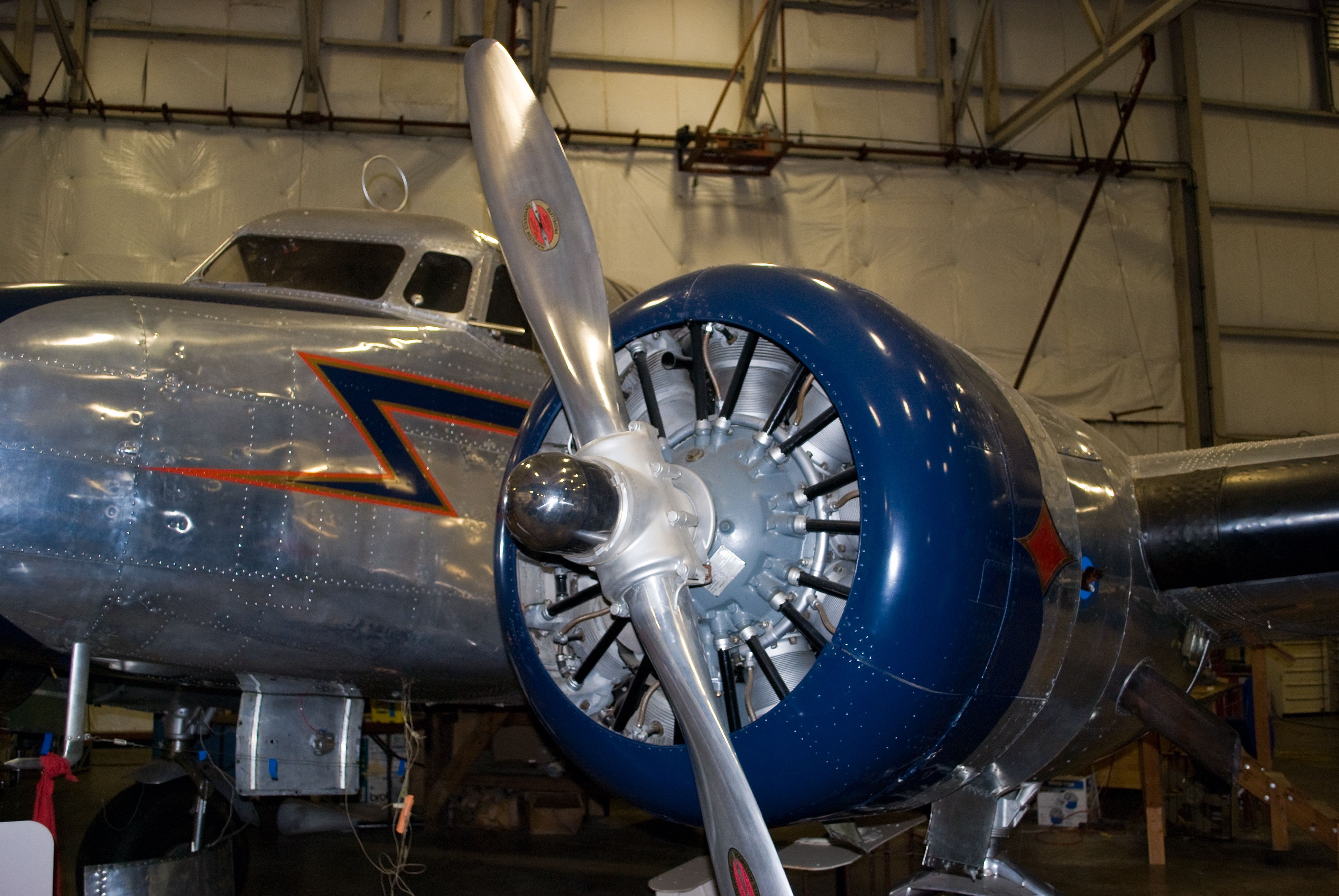 A Lockheed 10A Electra on display in the New England Air Museum.