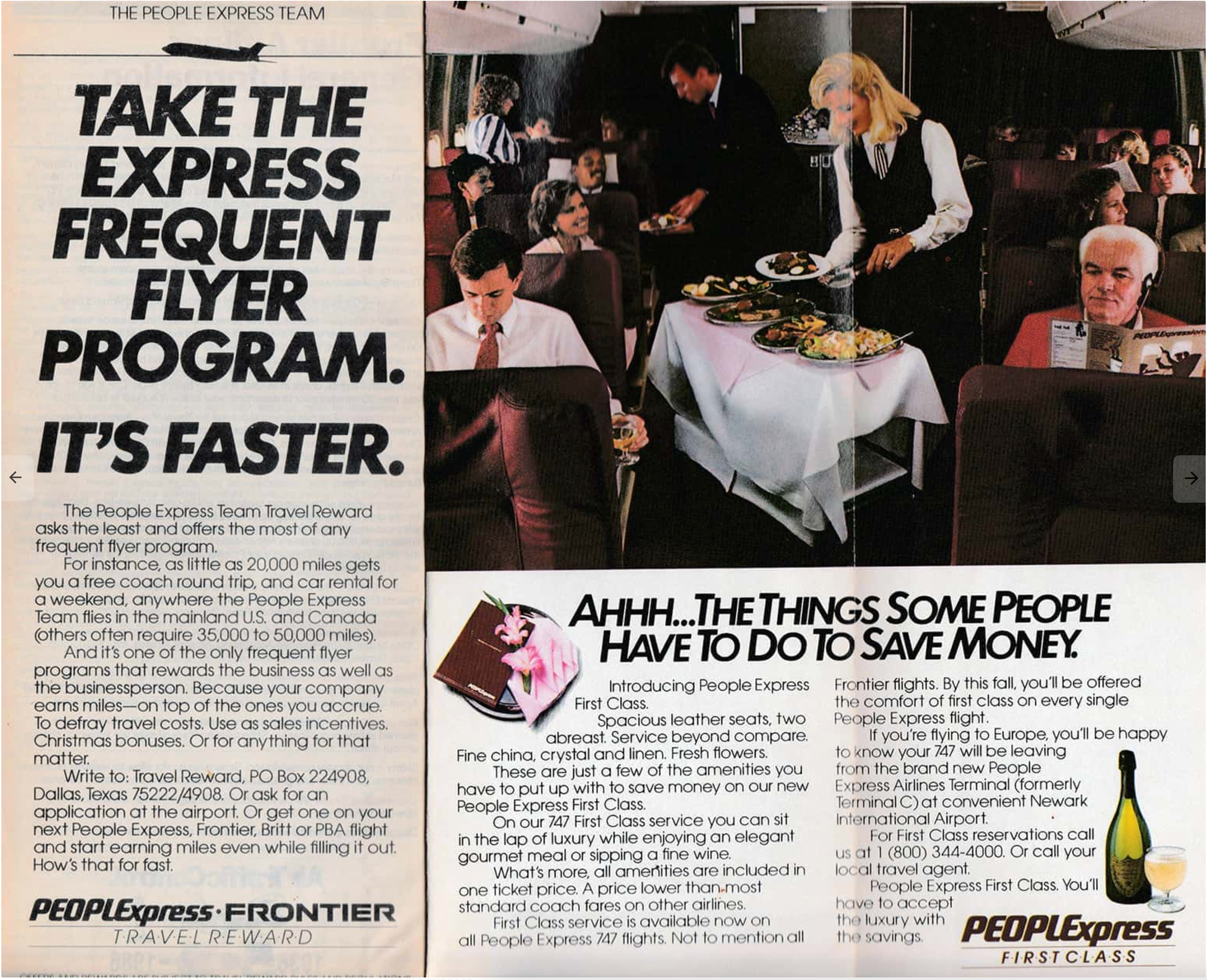 People Express first class advertisement