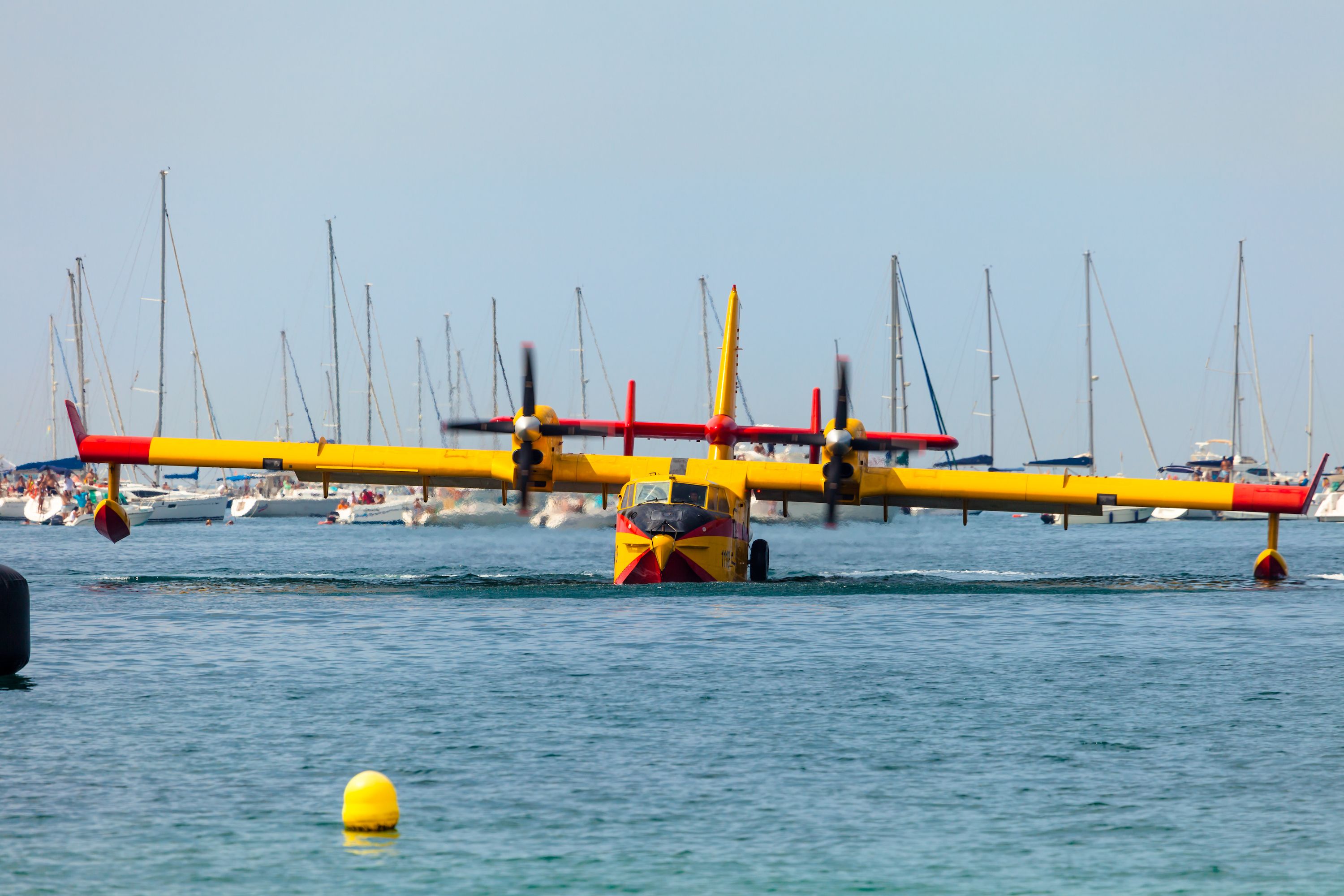 Canadair CL-215 in water