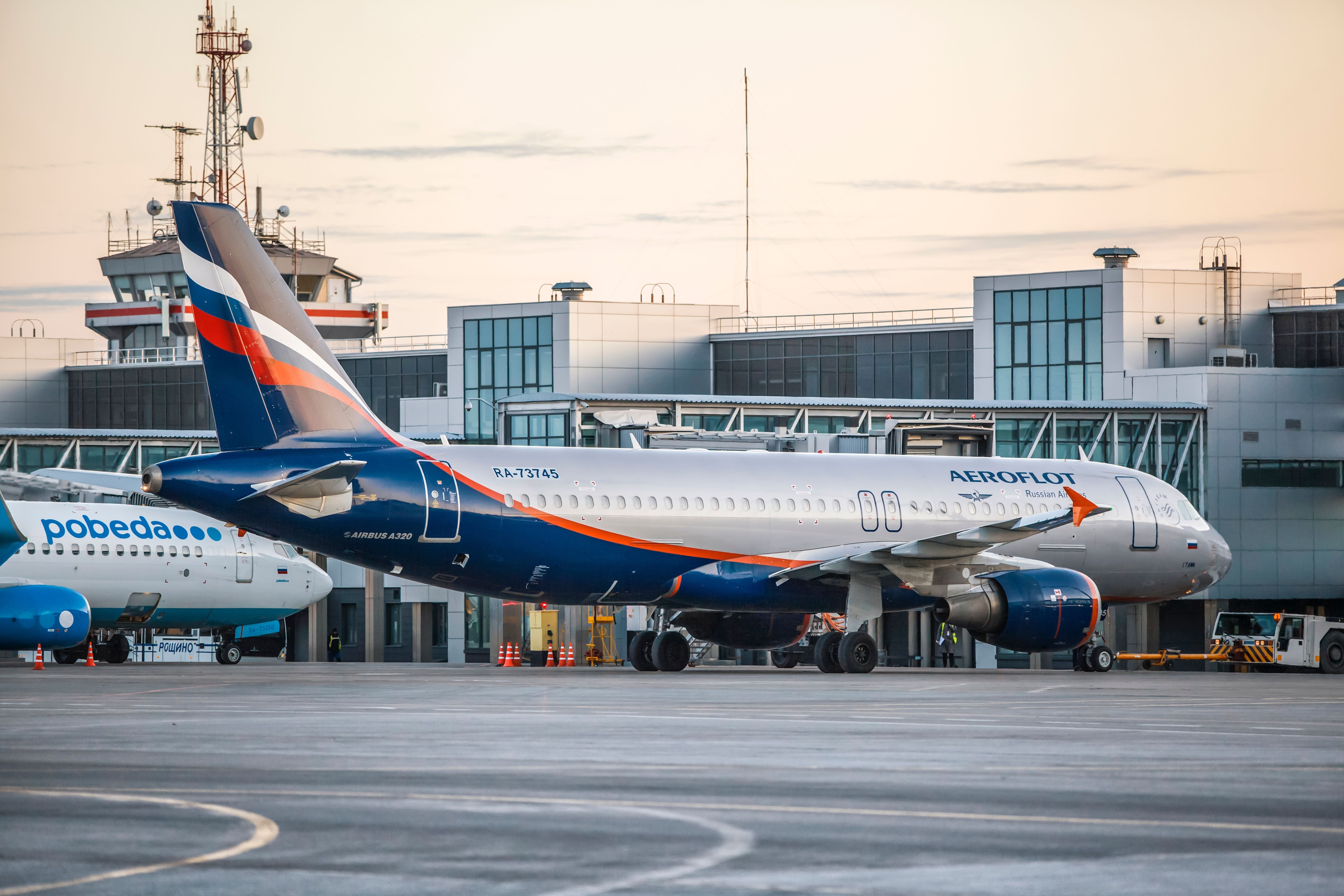 Aeroflot Airbus A320 at Roschino International Airport.