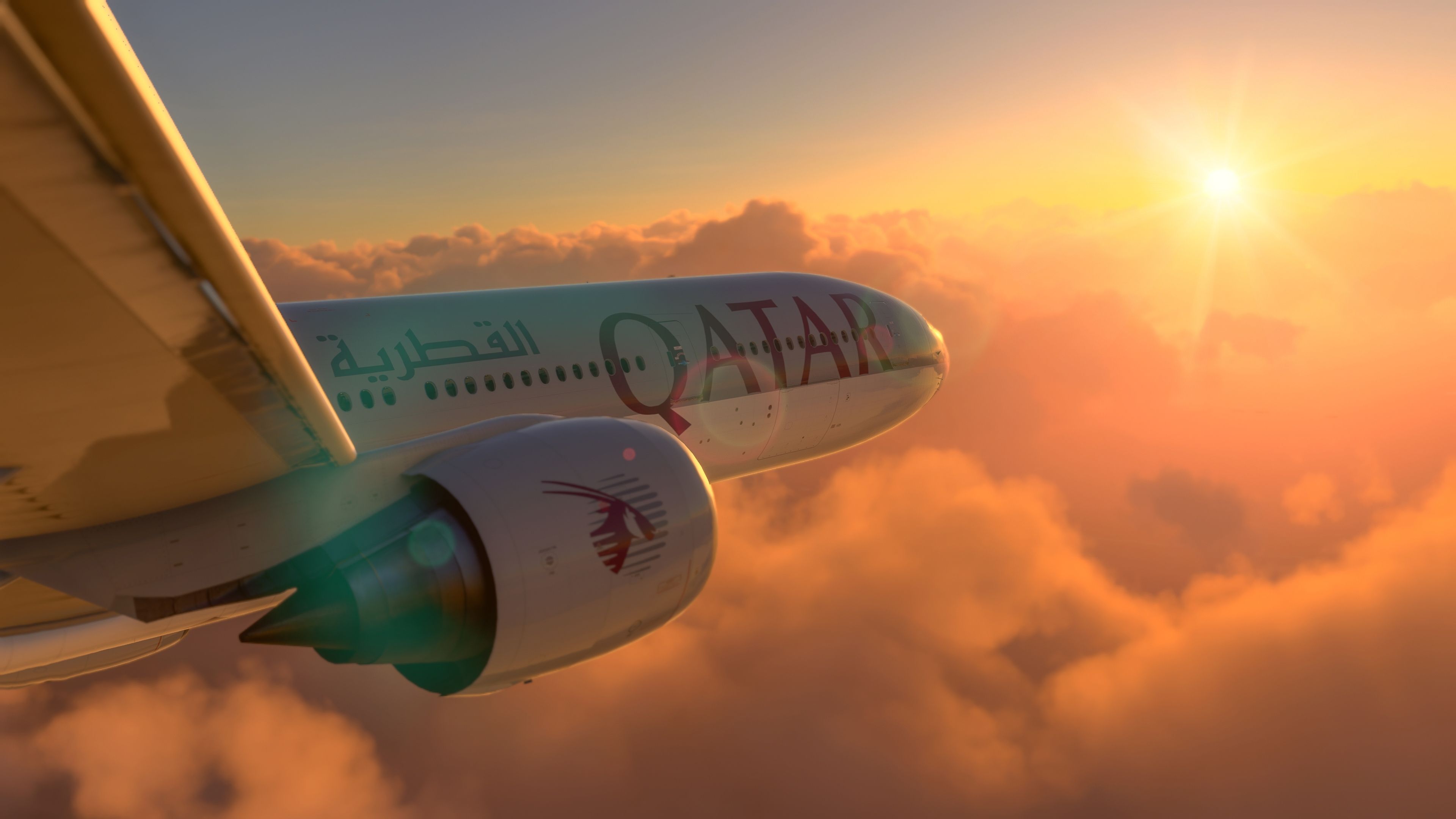 Qatar Airways sunset