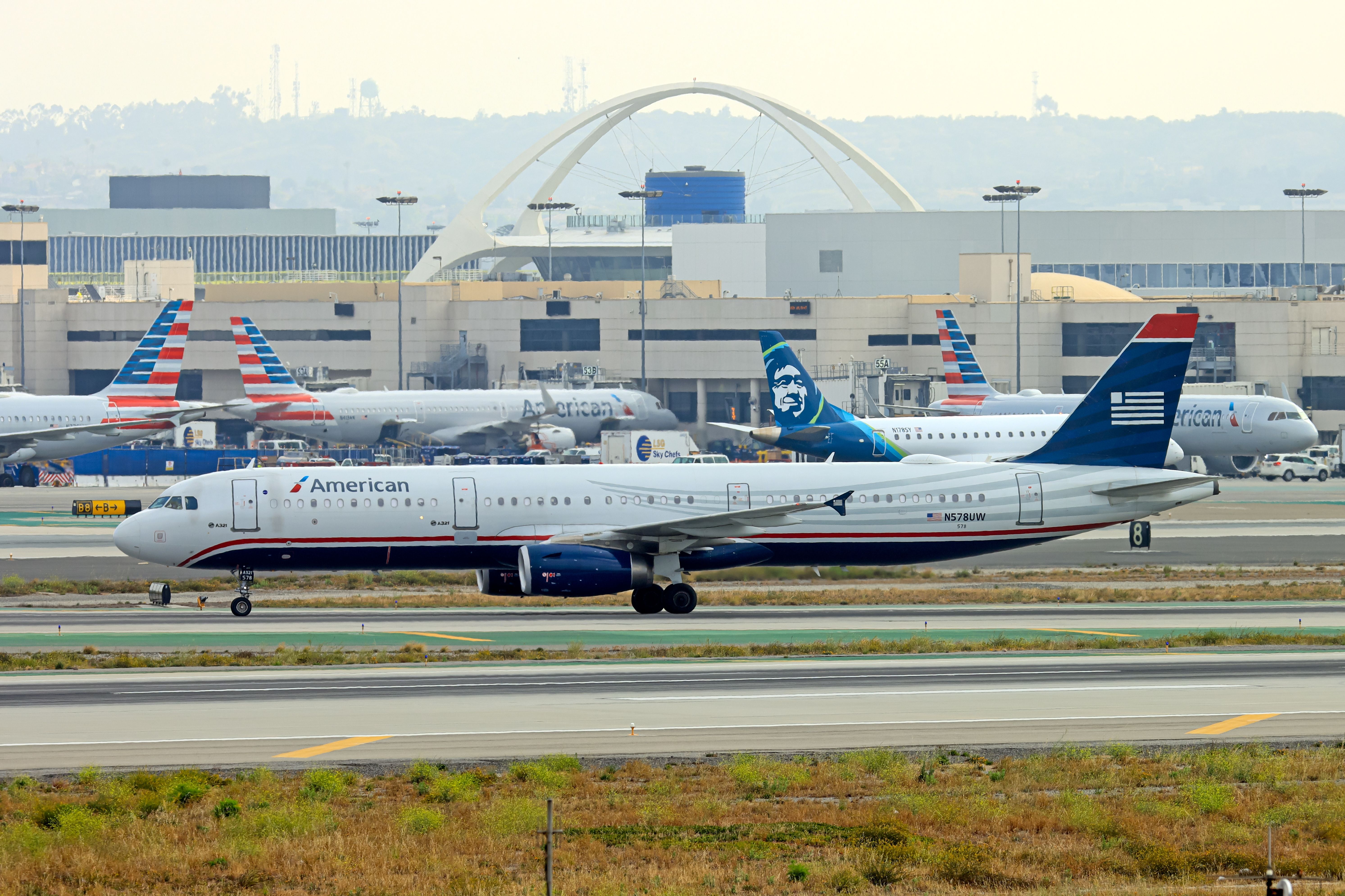US Airways A321 with American on fuselage