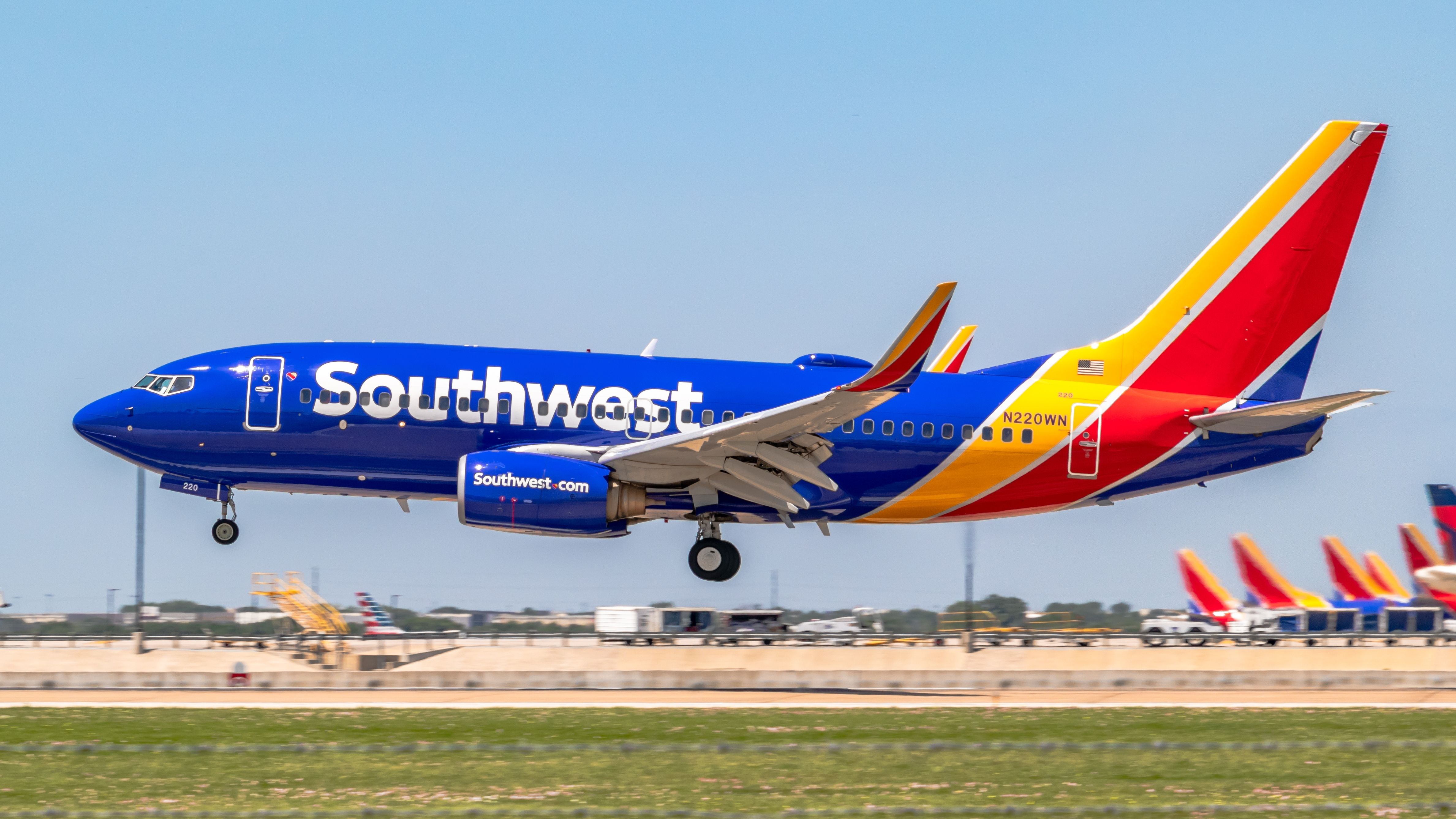 A Southwest Airlines Boeing 737 About to Land.