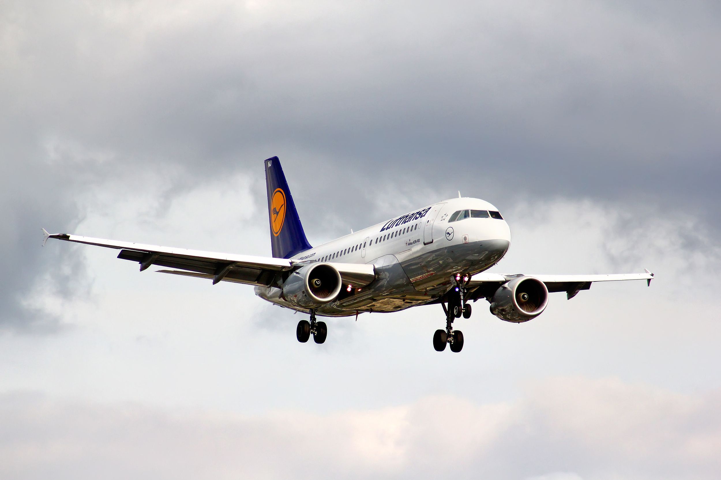 Lufthansa Airbus A319 arrives to the Tegel International Airport.
