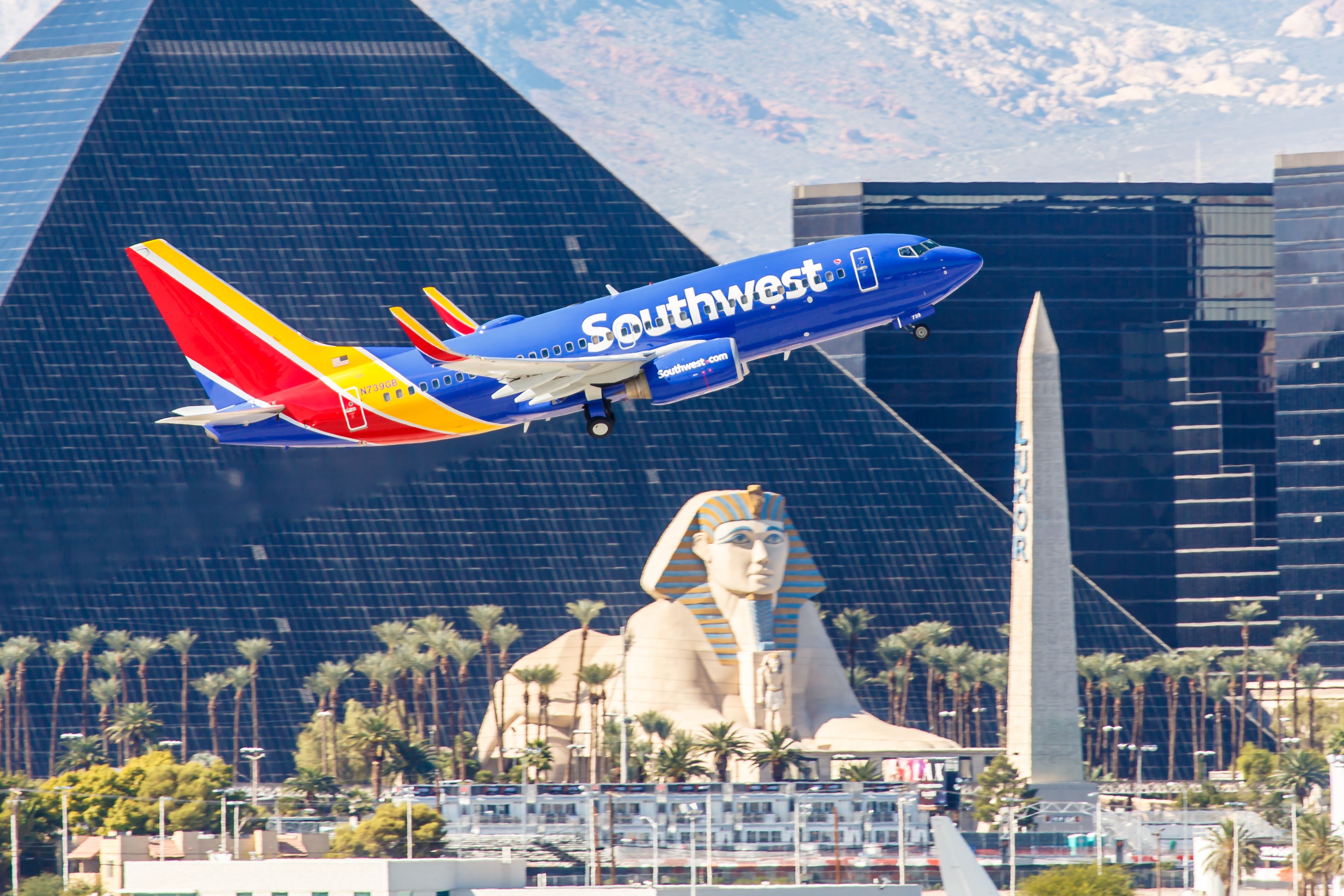 Boeing 737 Southwest Airlines takes off from McCarran in Las Vegas, NV 