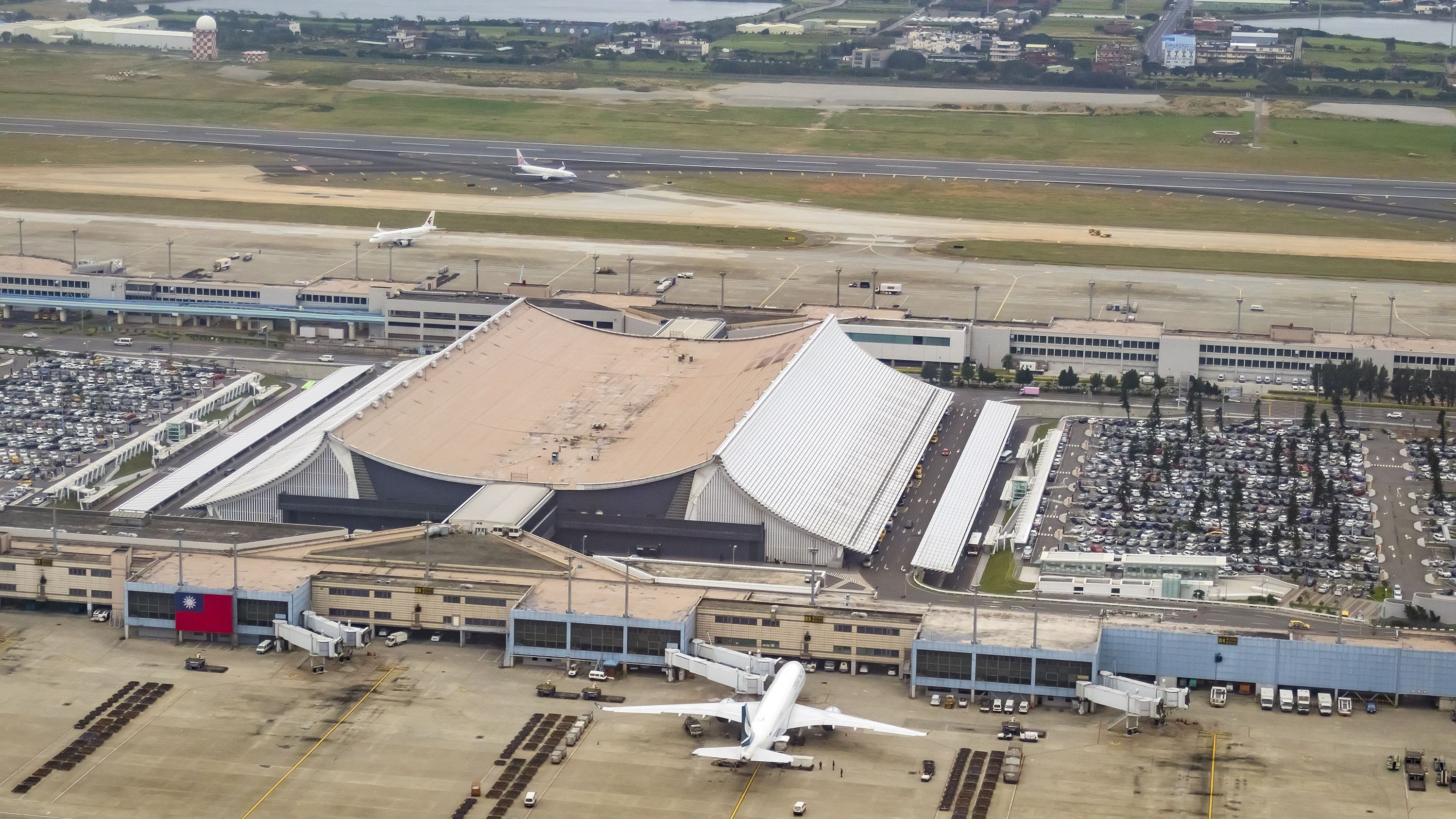 Aerial view of Taiwan Taoyuan International Airport (TPE)