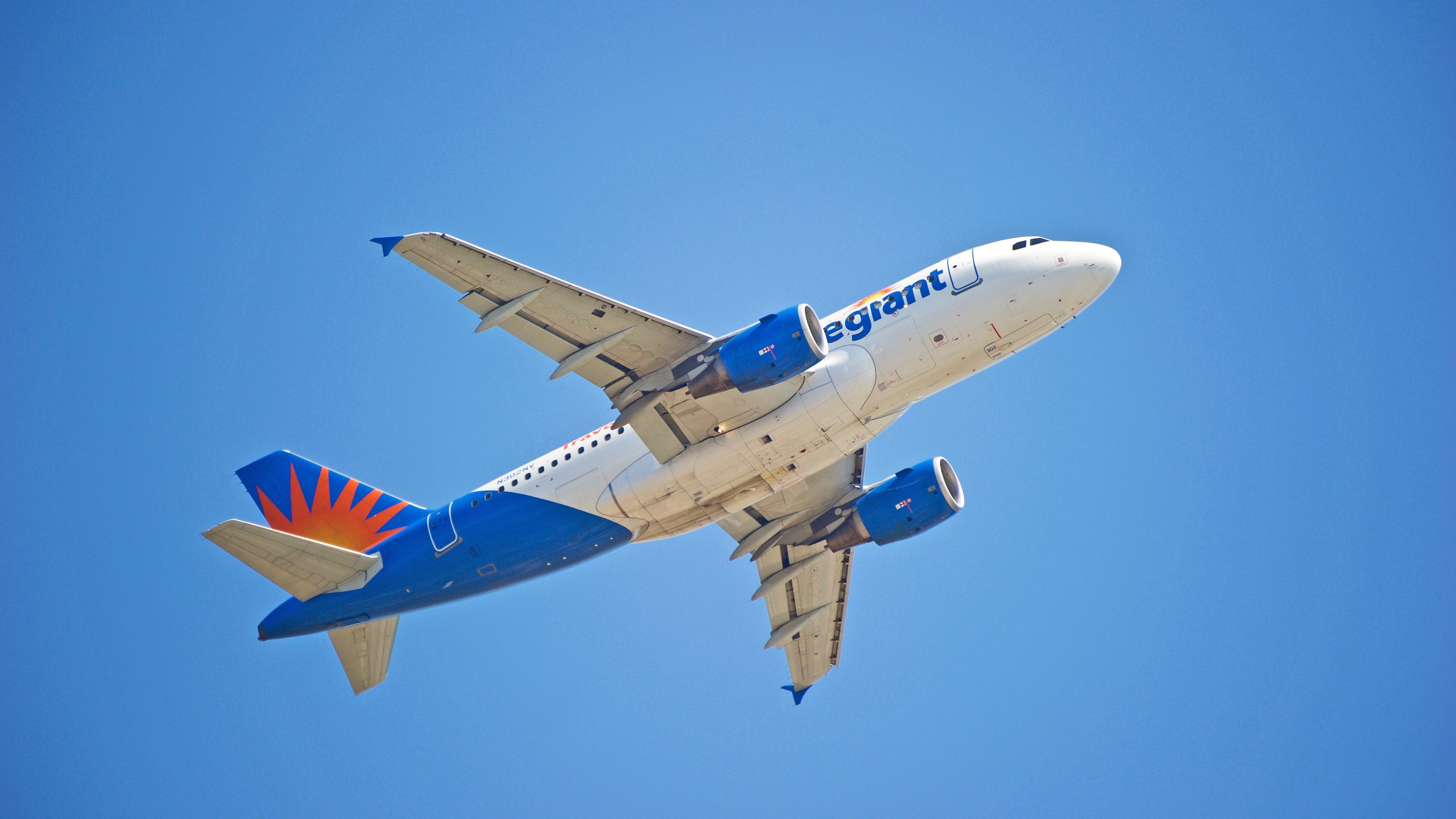 An Allegiant Air aircraft Flying In The Sky.