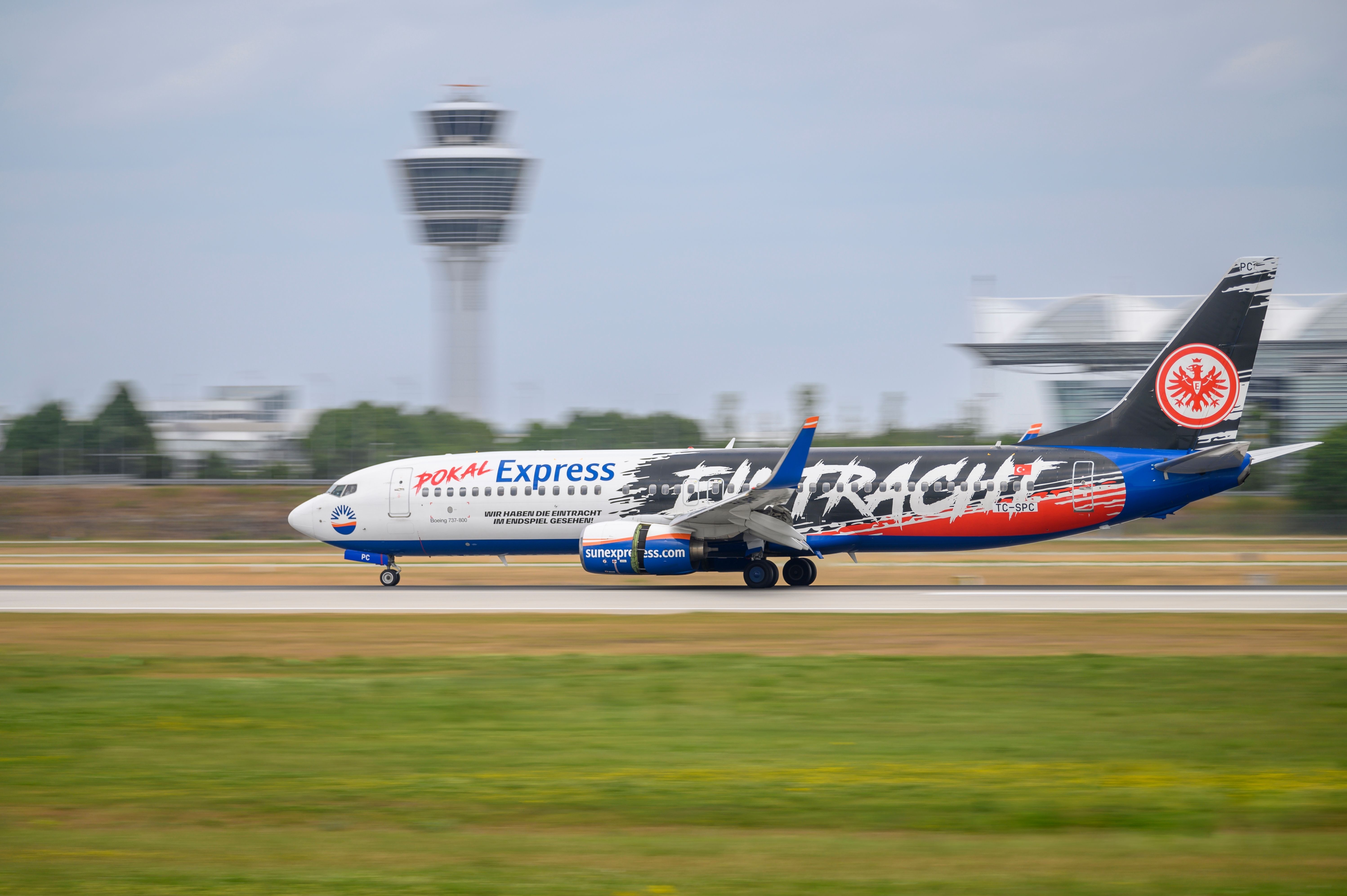 SunExpress Boeing 737 with the special Eintrach Frankfurt livery