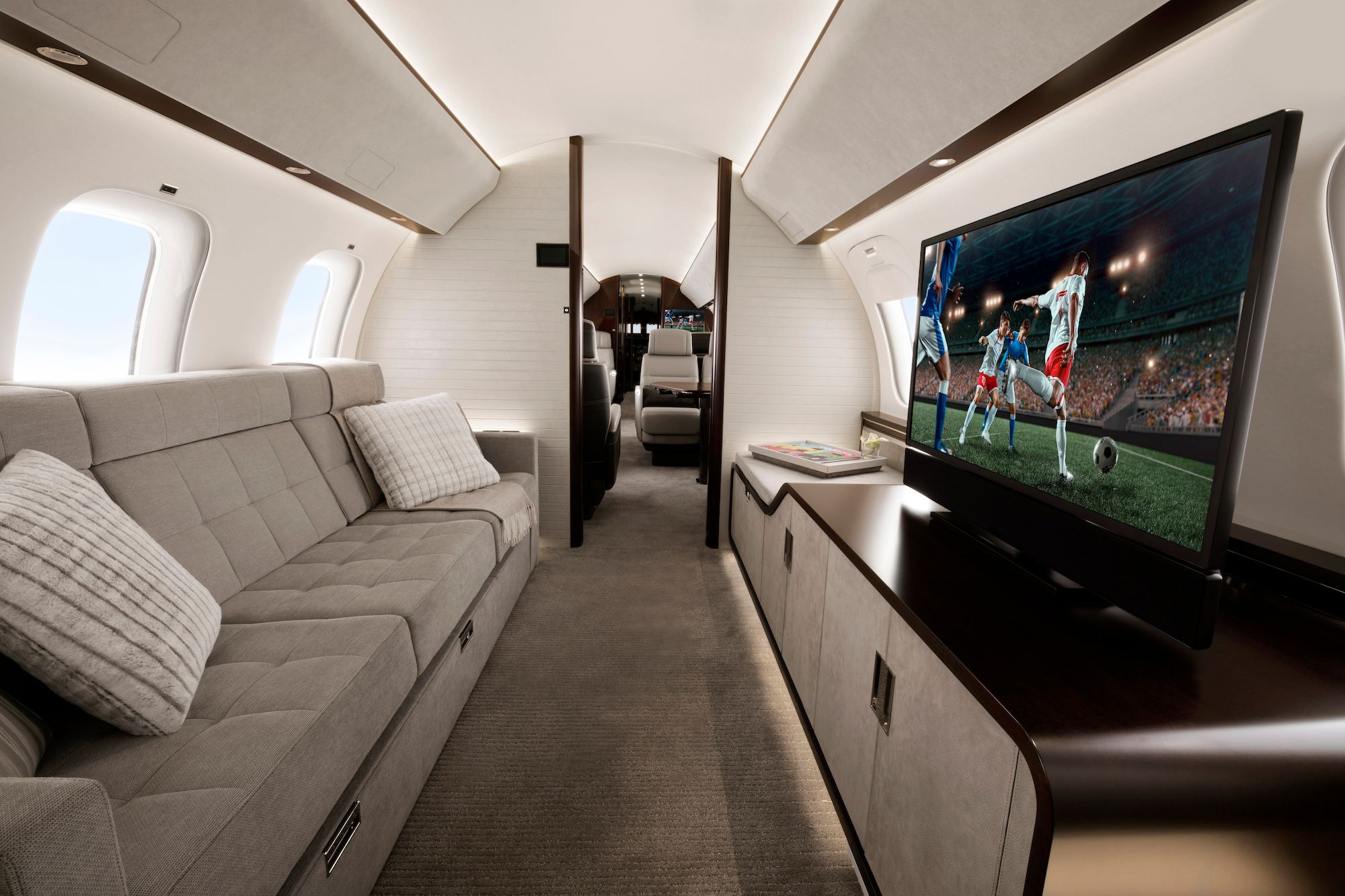 The Interior of a Bombardier Global 7500.