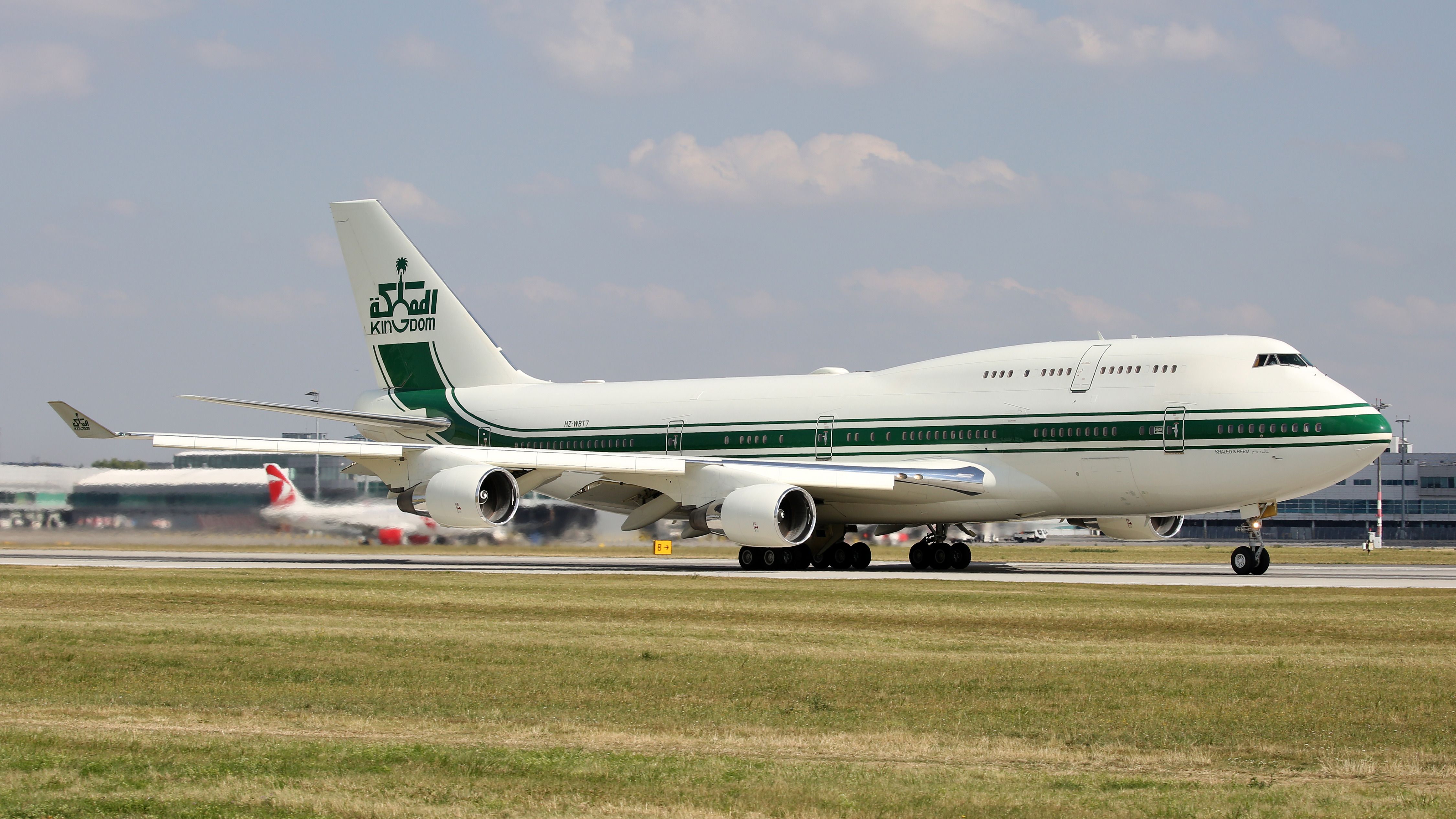 Prince Talal's Boeing 747 on a taxiway.