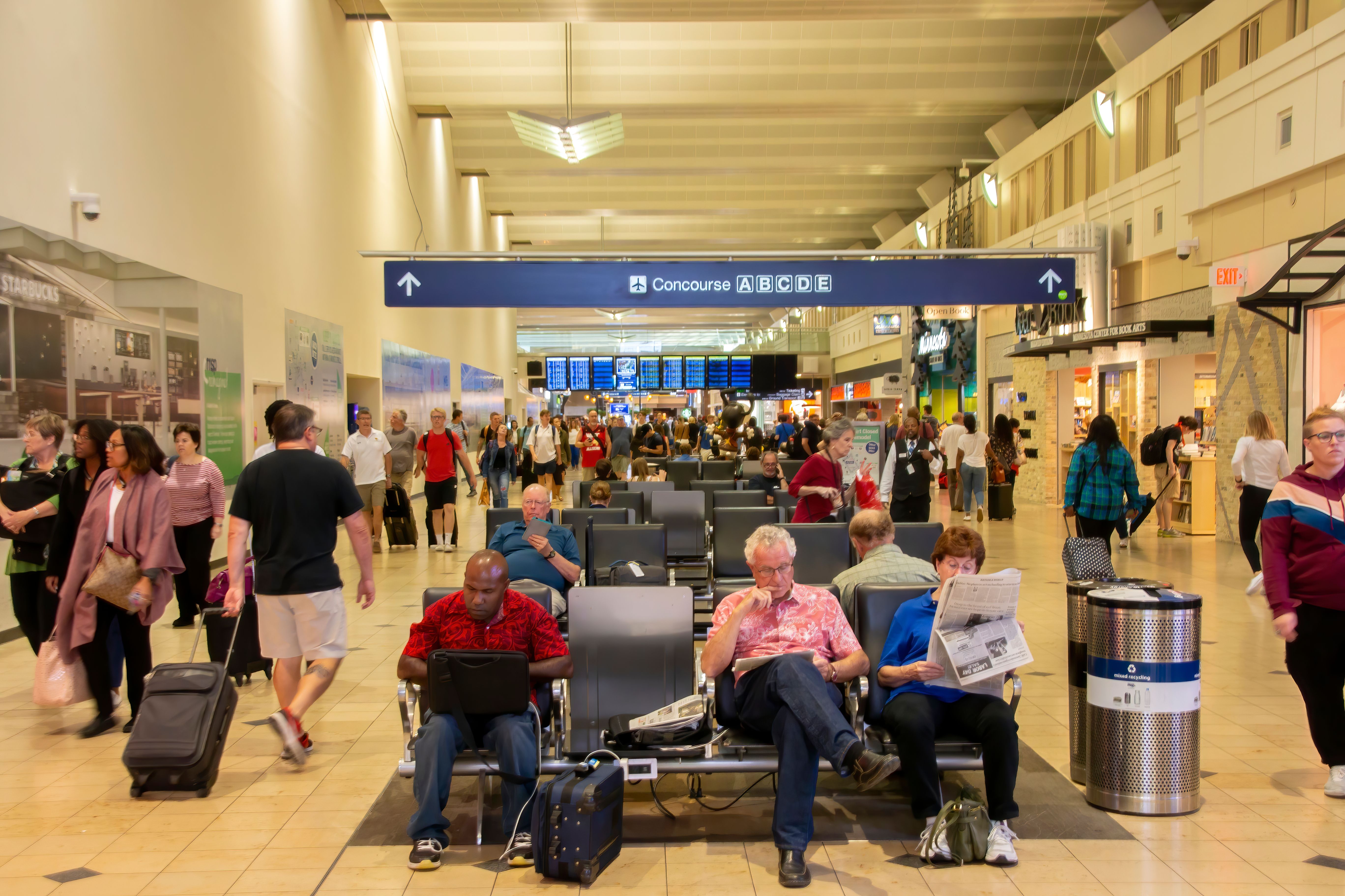 Travelers at Minneapolis:St. Paul International Airport MSP