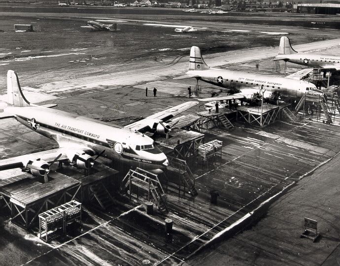 USAF aircraft being maintaned during the Berlin Airlift