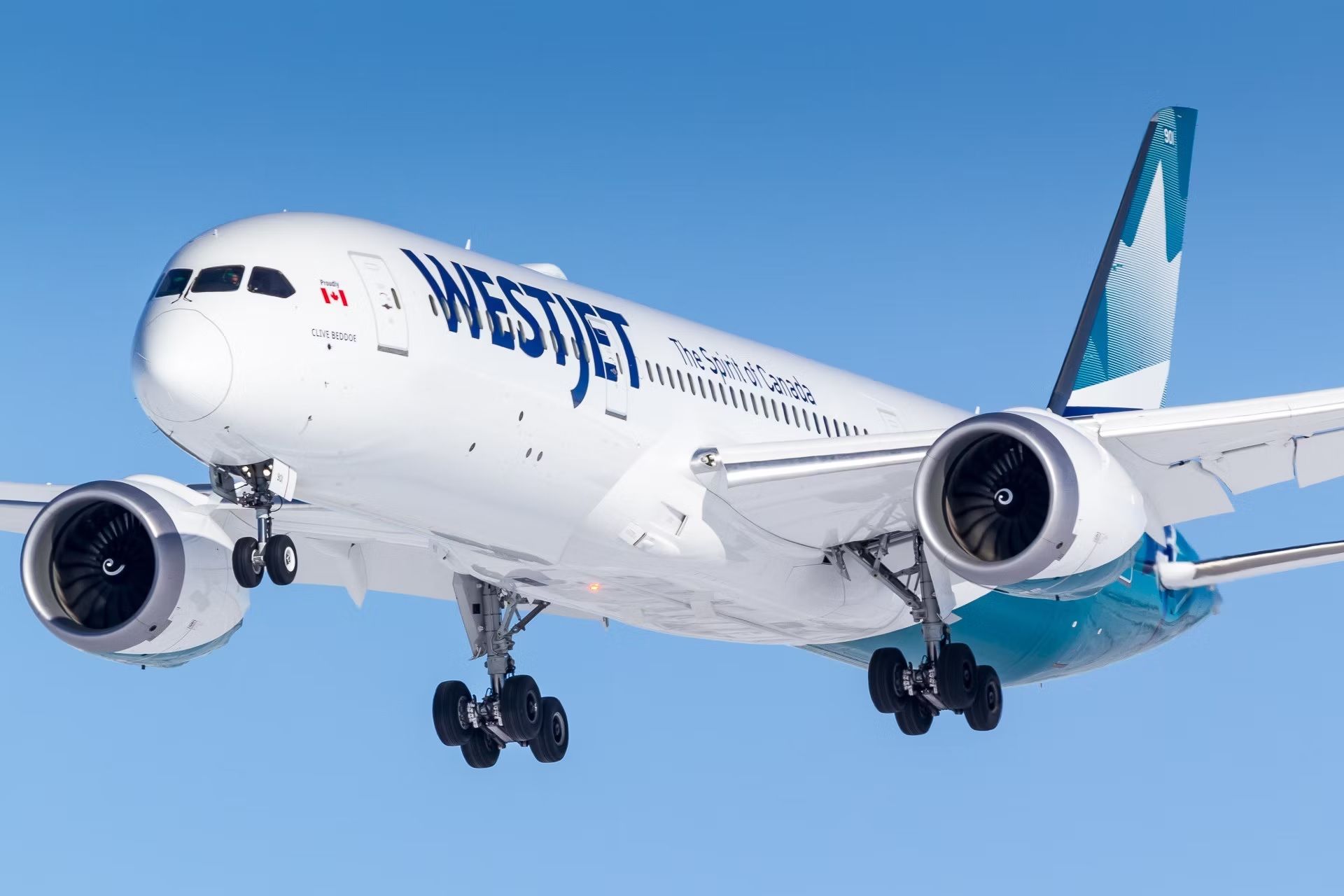 Landing of a WestJet 787-9