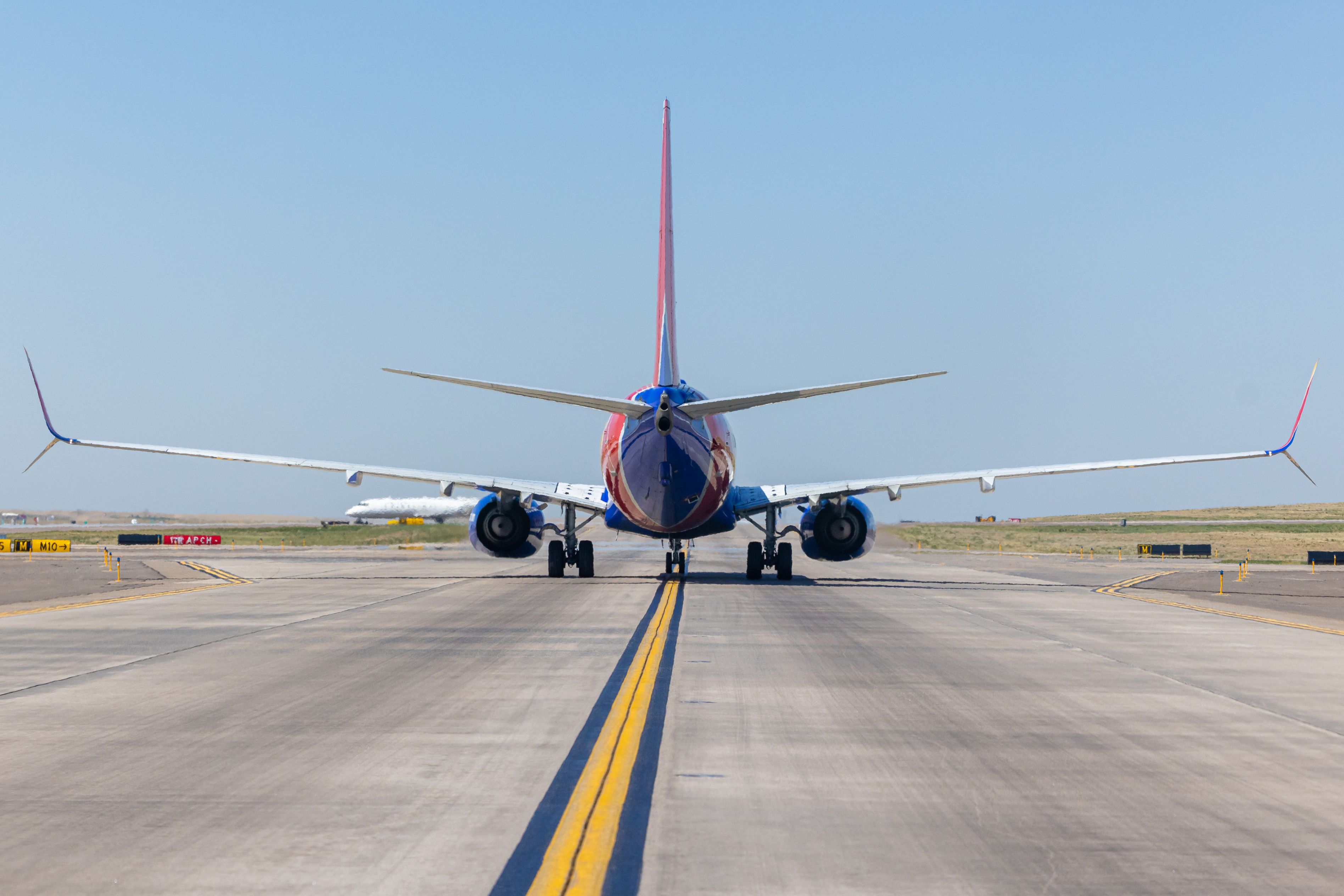A Southwest Airlines jet taking off
