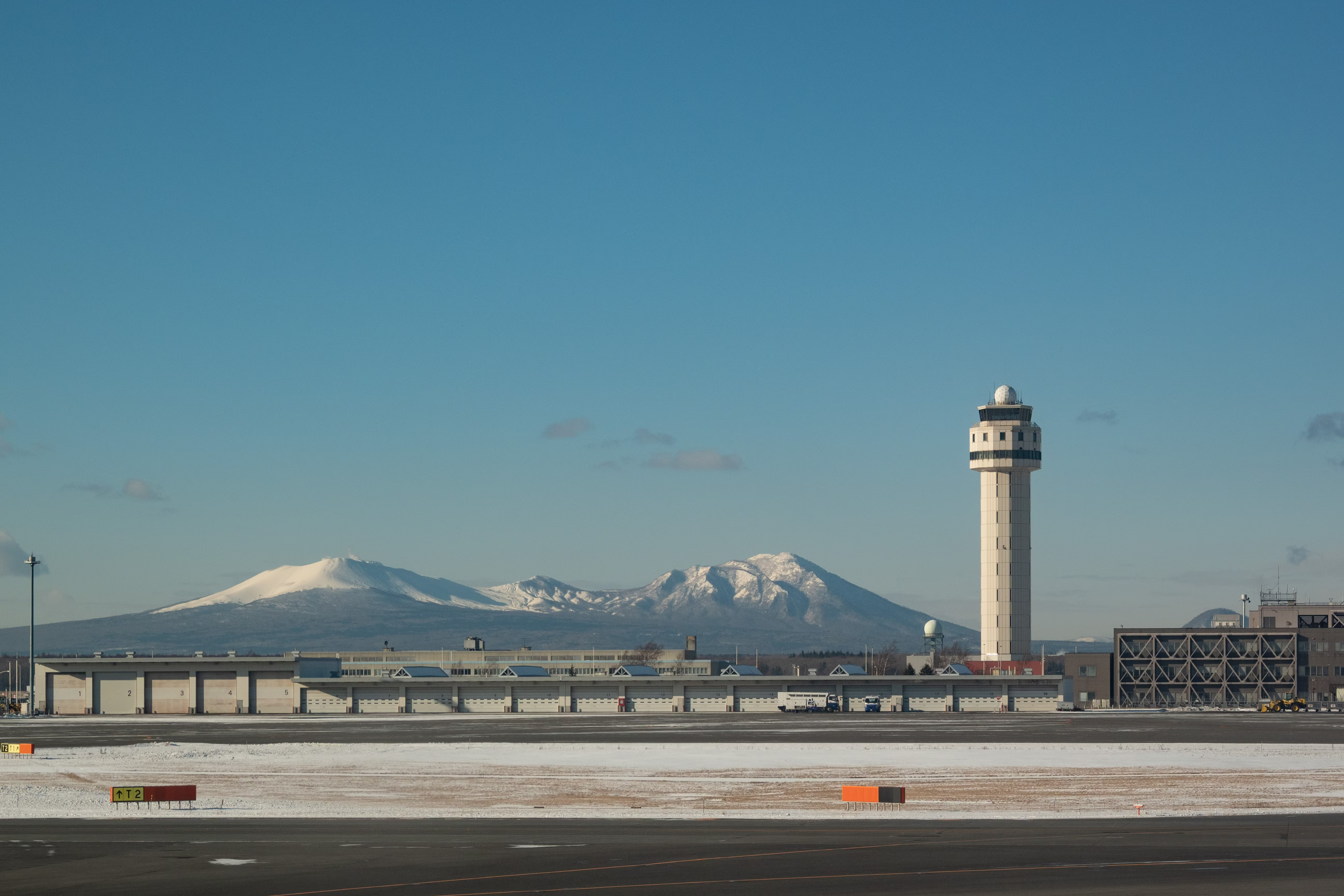 A panoramic photo of Sapporo New Chitose Airport.