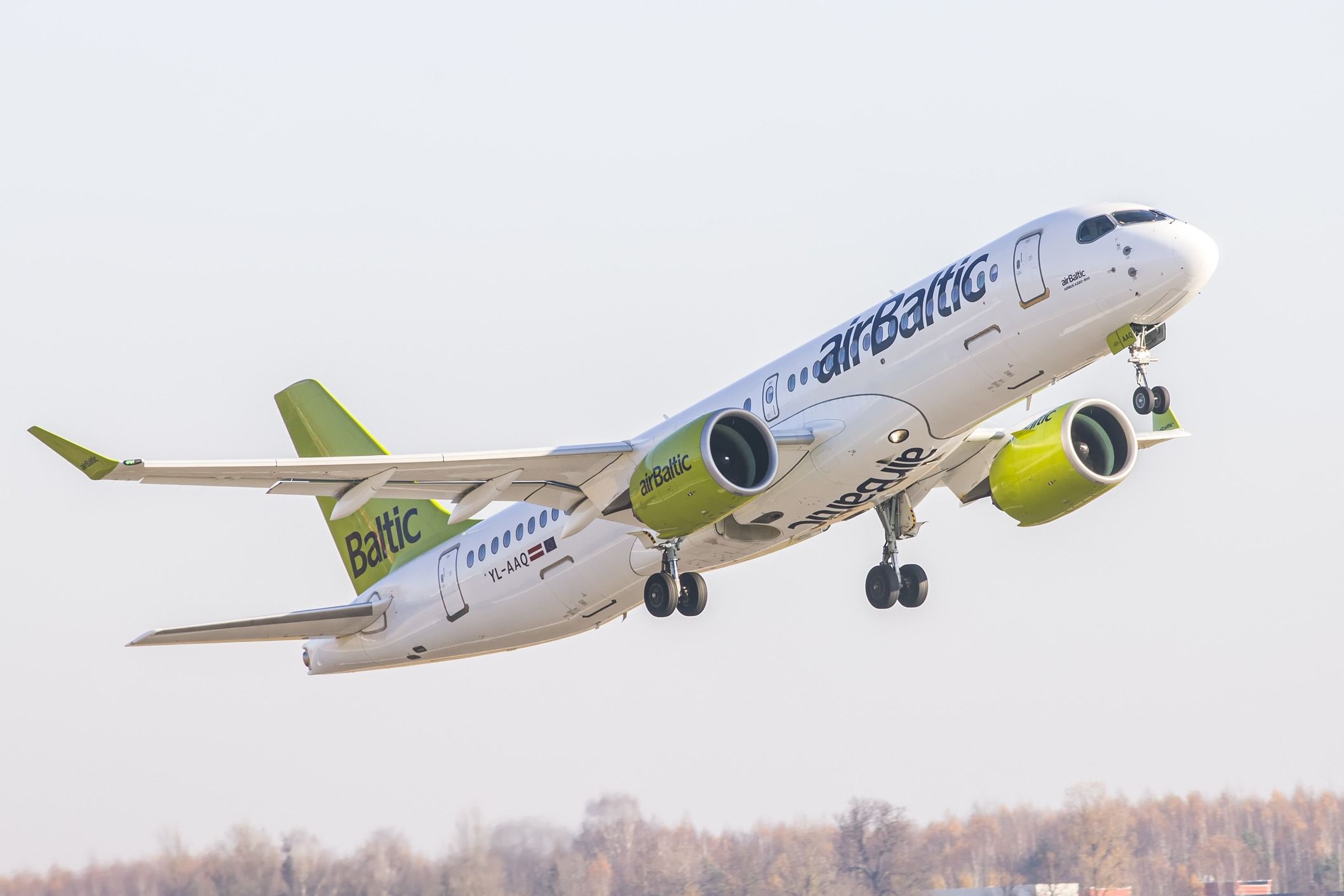 airBaltic Airbus A220 departing