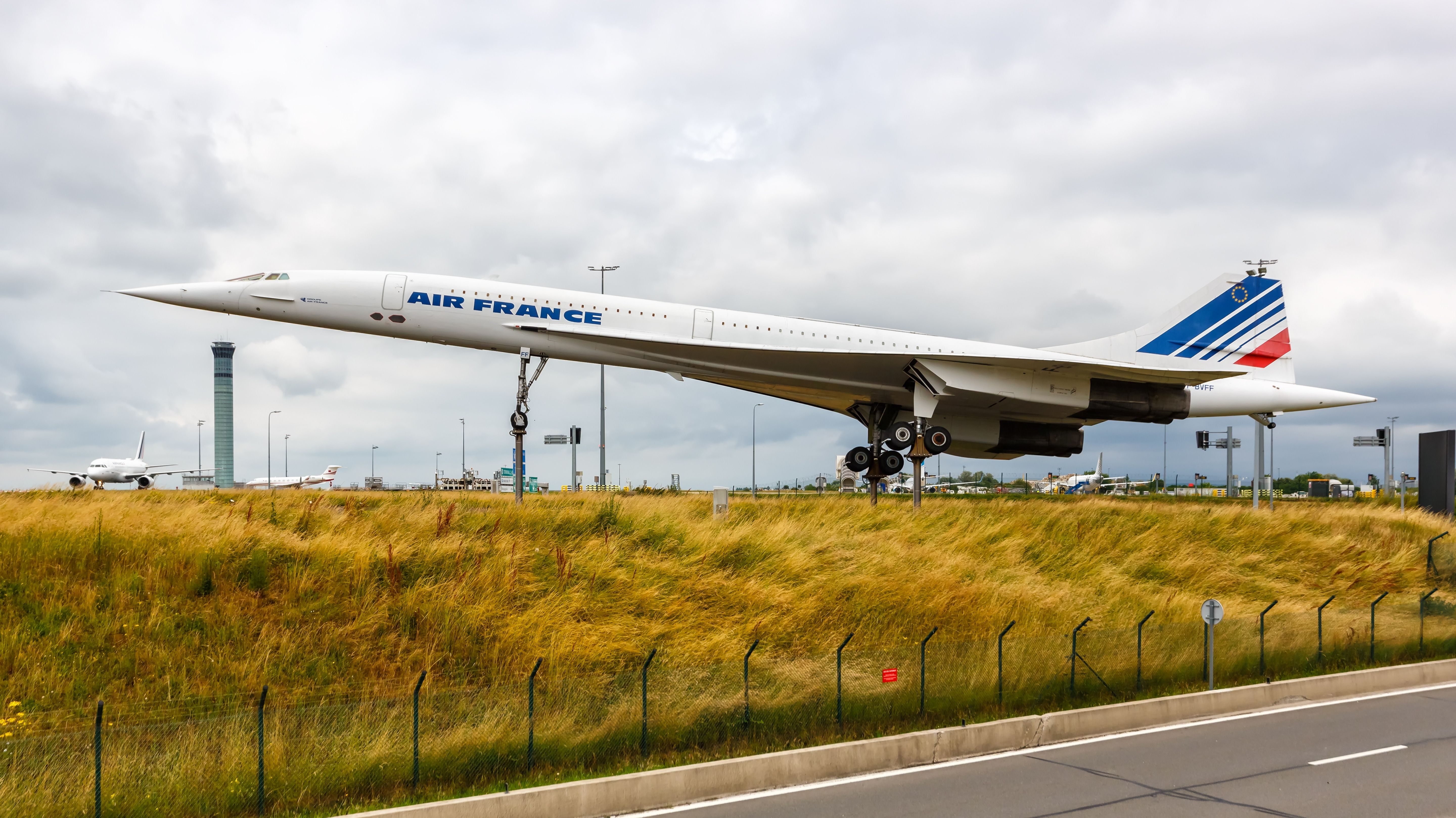 An Air France Concorde on display at Paris Charles de Gaulle Airport.