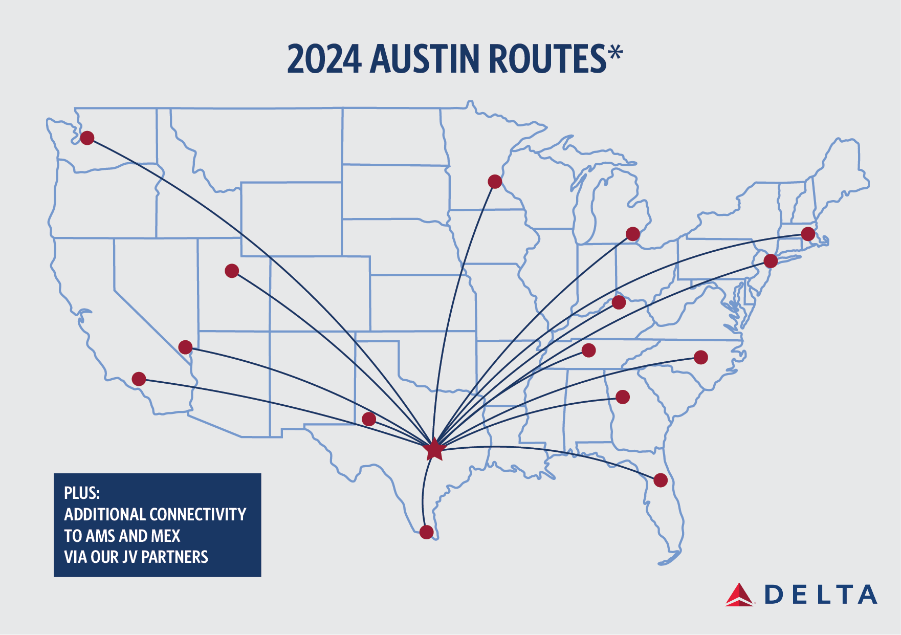 テキサスではすべてが大きくなる：来年のデルタ航空のオースティン便スケジュールは過去最大規模に