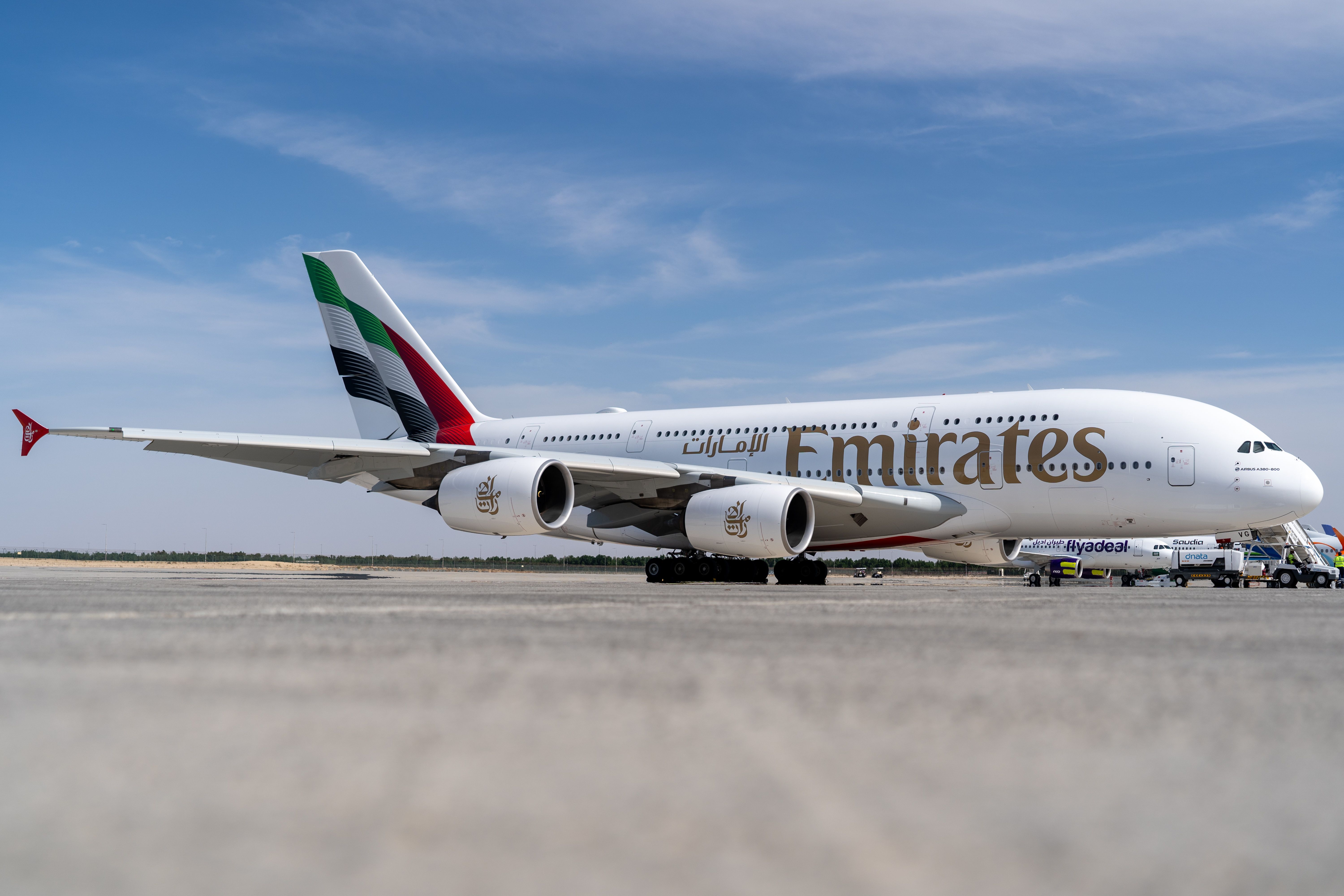 Emirates Airbus A380 Parked In Dubai