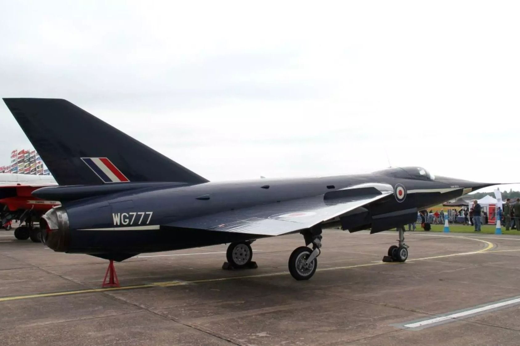 A Fairey Delta 2 on display at an airshow.