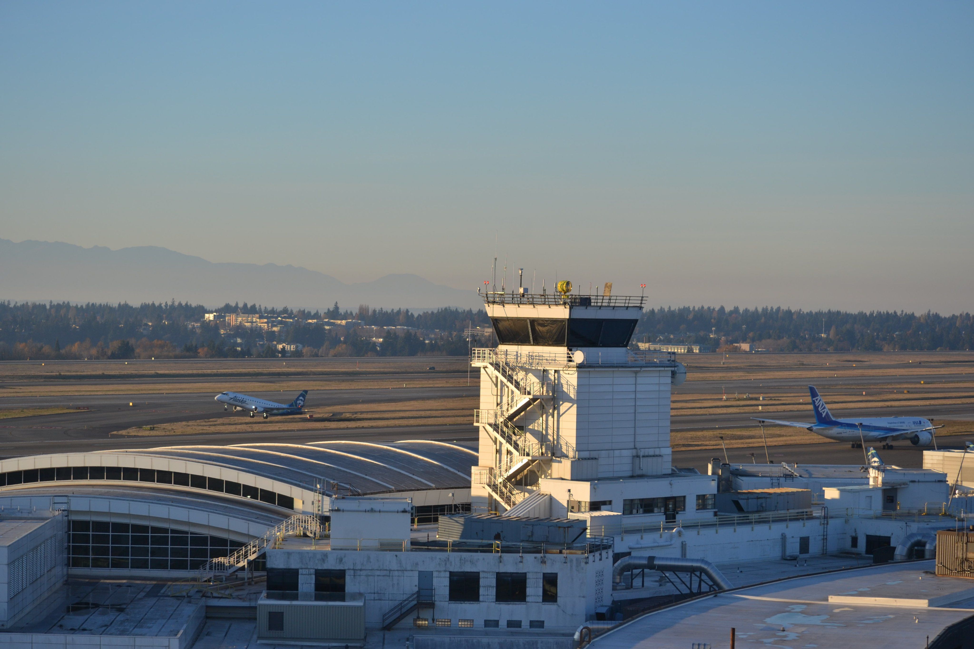 Airplanes at Seattle-Tacoma International Airport.