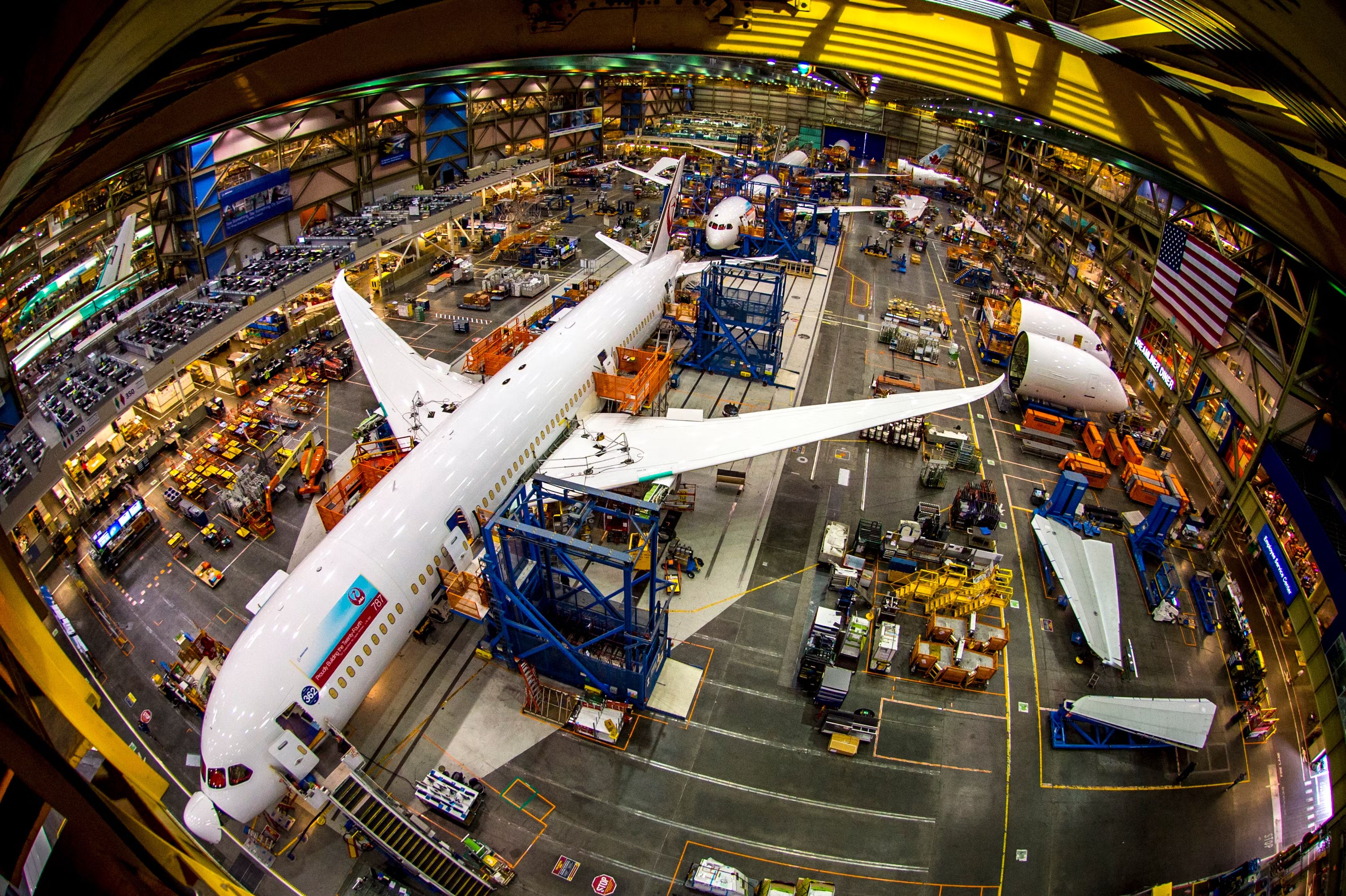 A 787 in the factory