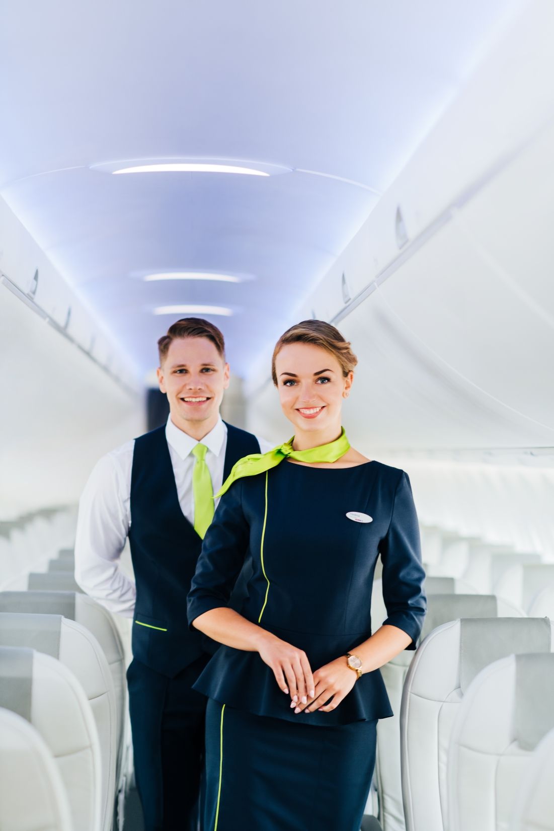 Two airBaltic's flight attendants. 