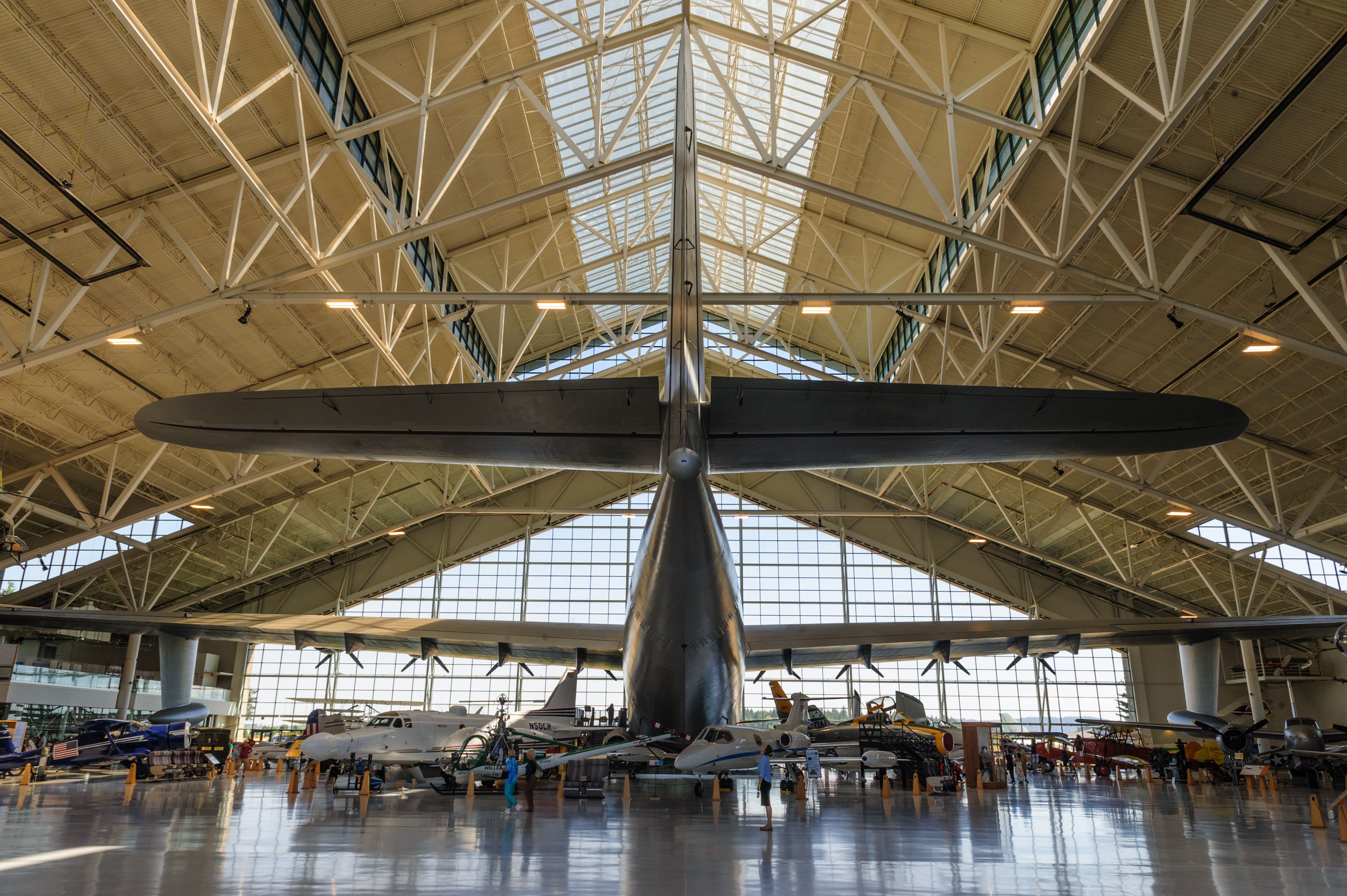 The Spruce Goose on display in the Evergreen aviation Museum in McMinville, Oregon. The Spruce Goose is the Largest Propeller Aircraft ever build, developed in WWII.