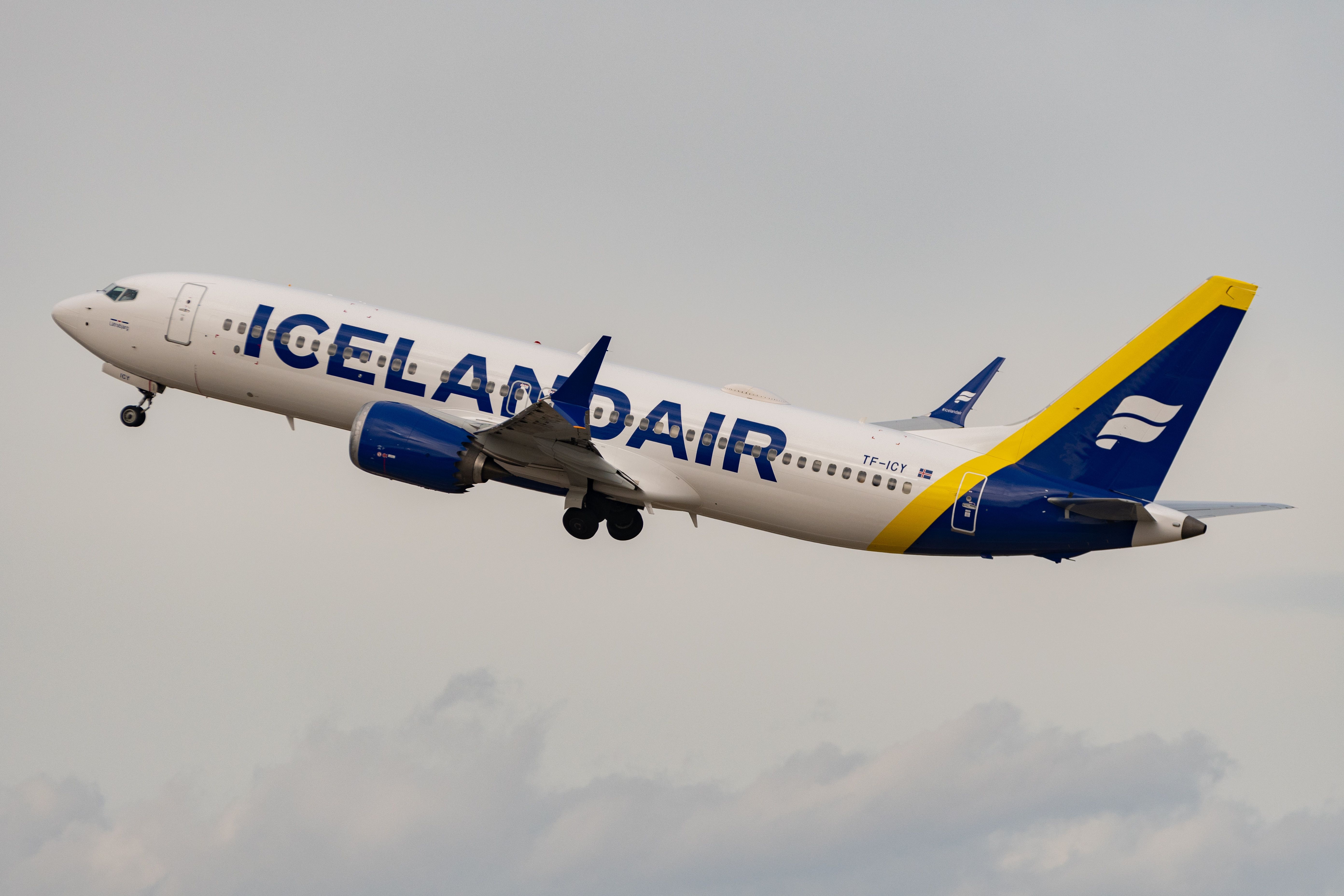 An Icelandair Boeing 737 max taking off