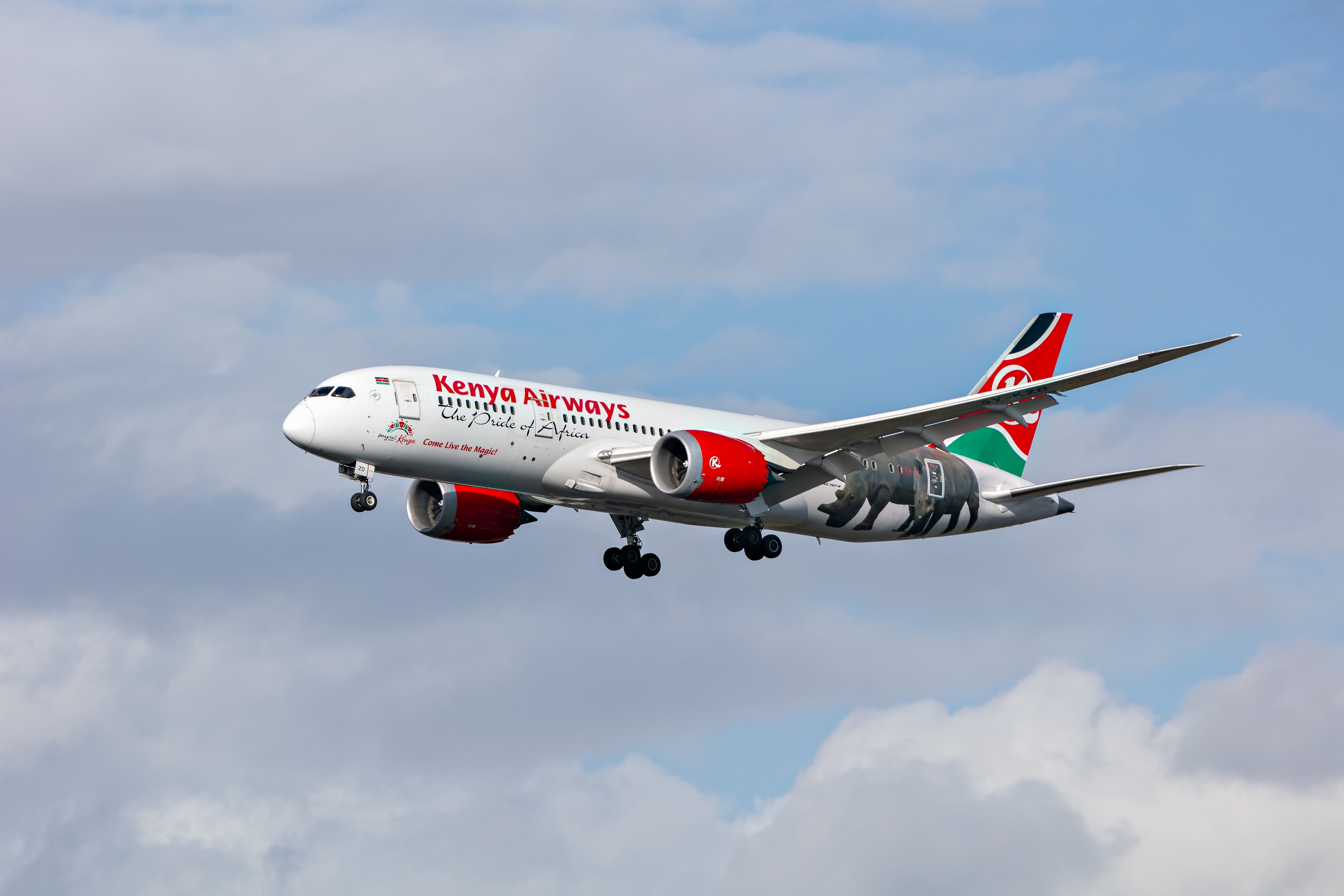Kenya Airways Boeing 787 Come Live The Magic livery
