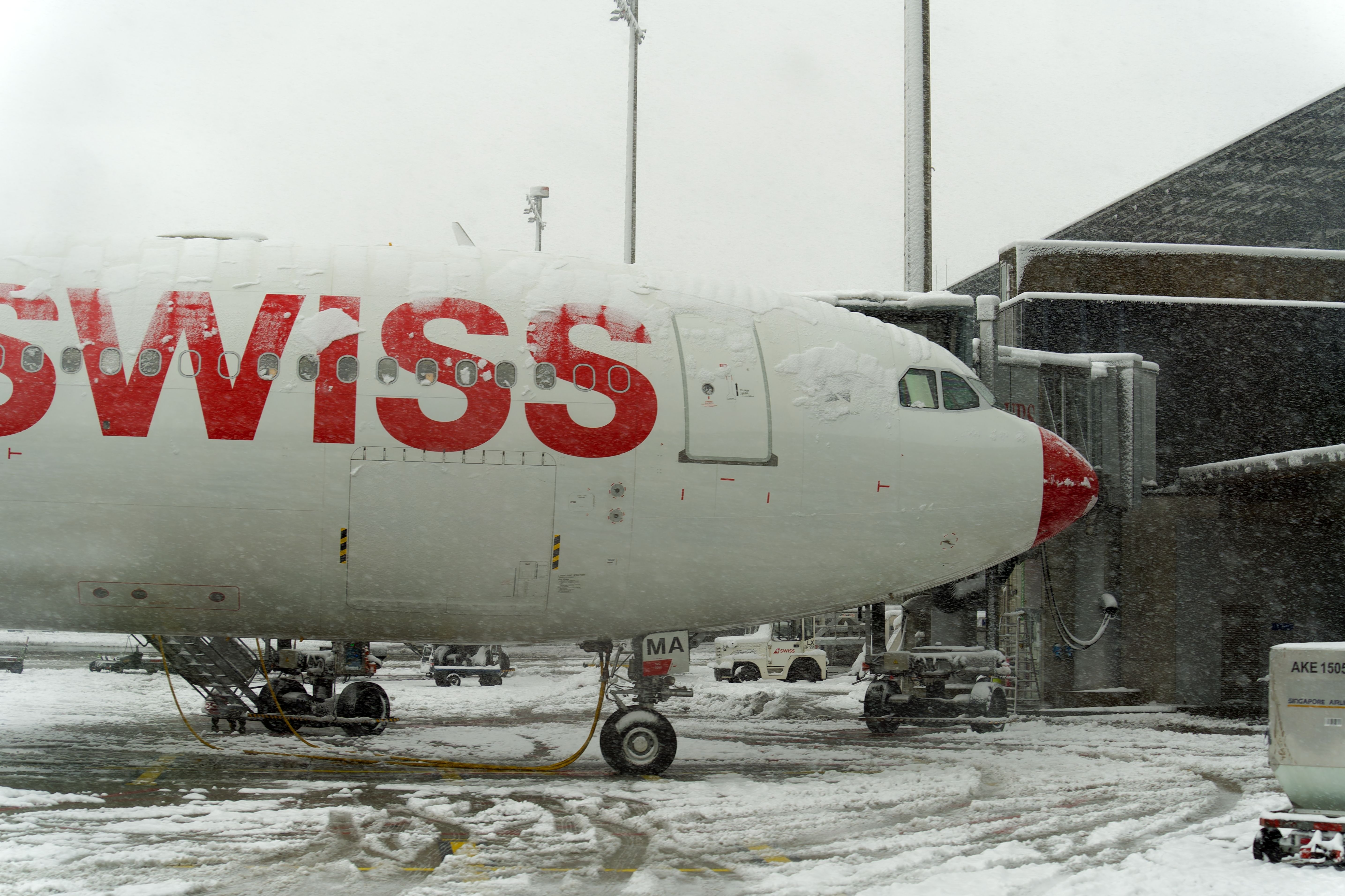 Swiss Air A340-300 with a Red Nose