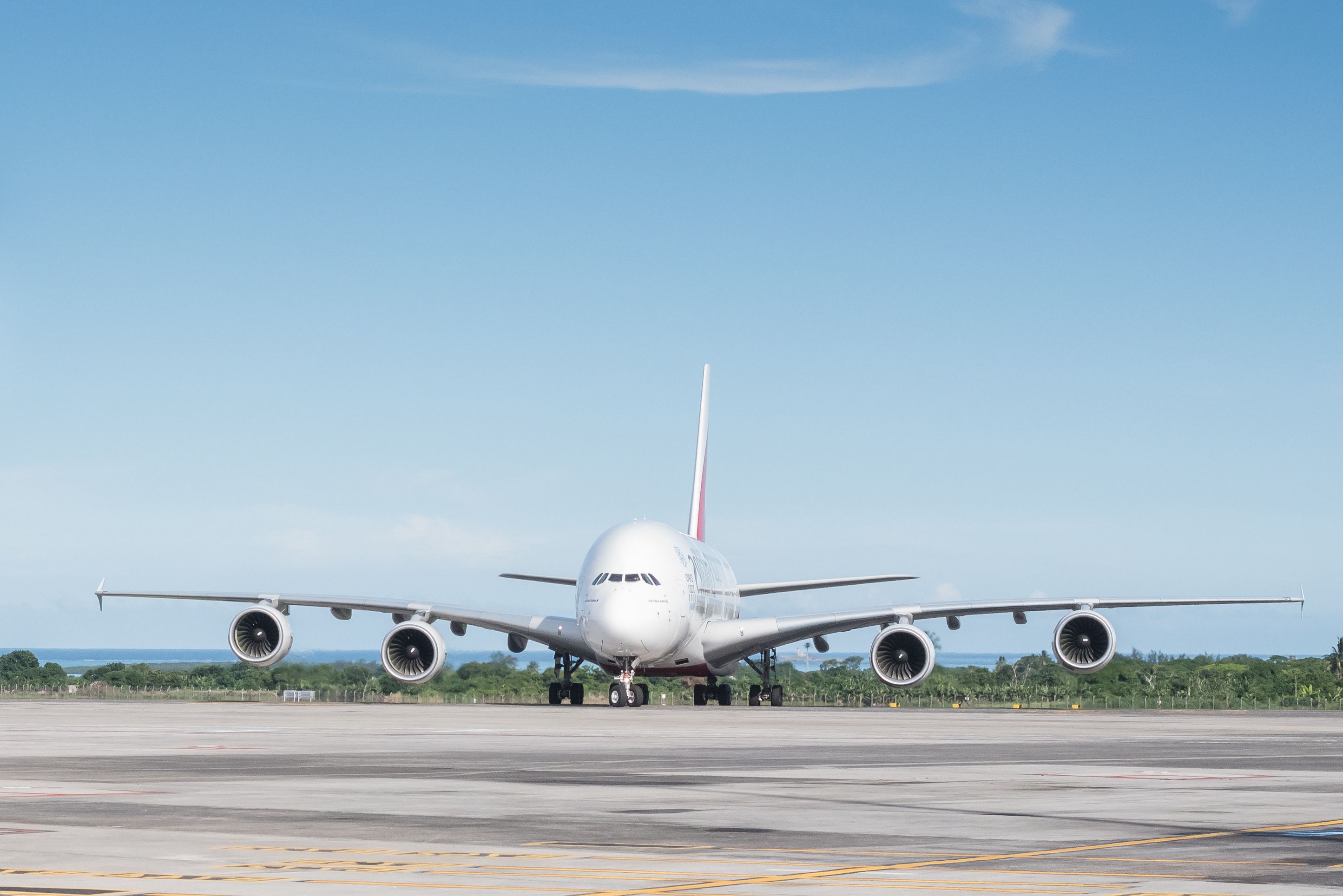 Emirates Airbus A380 in Mauritius 