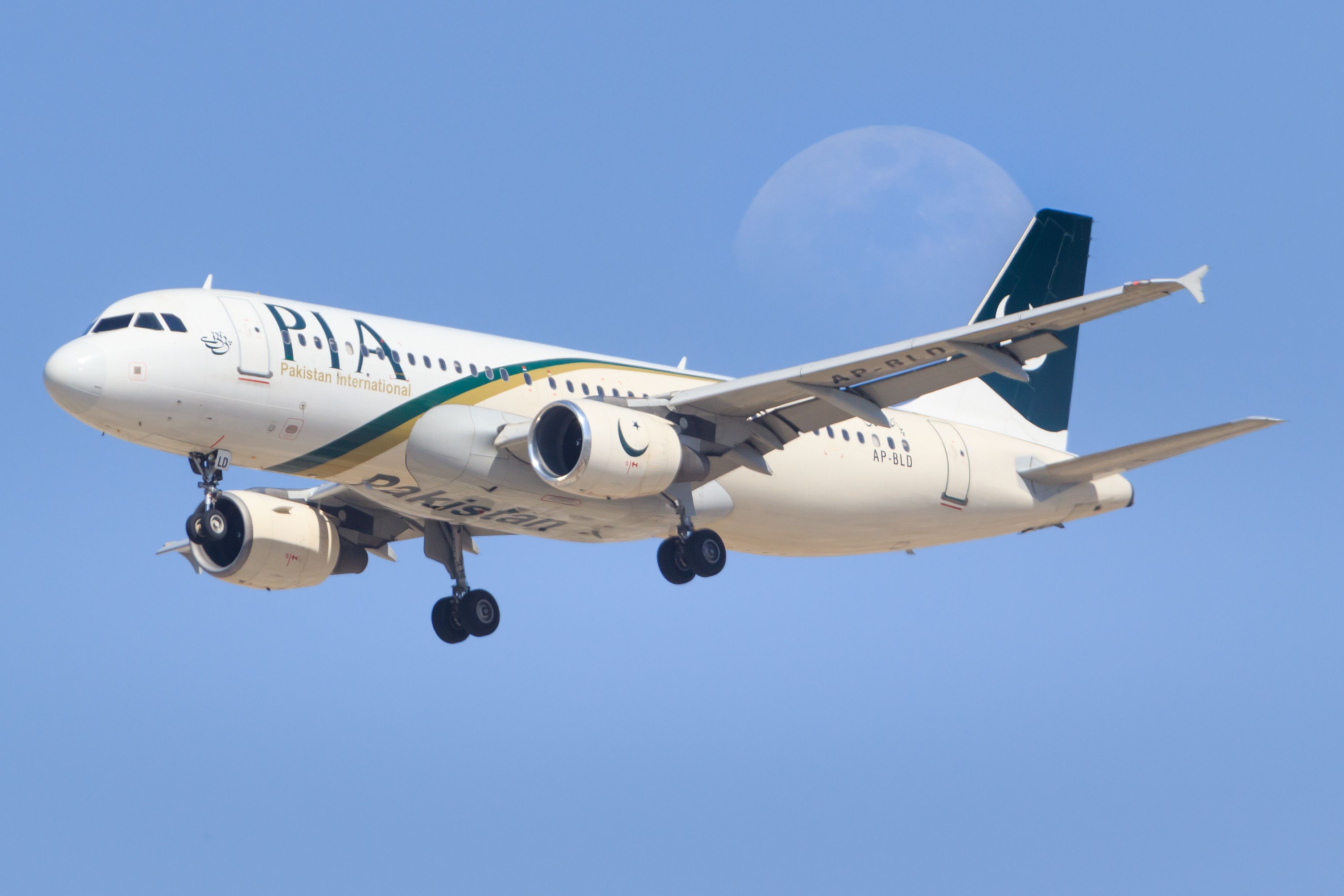 Airbus A320 from PIA landing at Dubai Airport.