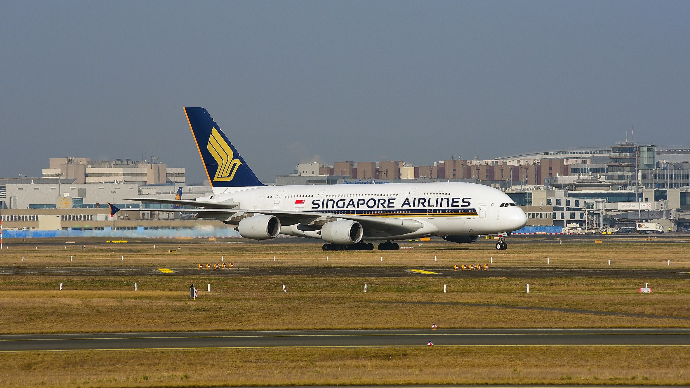 Singapore Airlines Airbus A380 on the runway at Frankfurt Airport FRA-1
