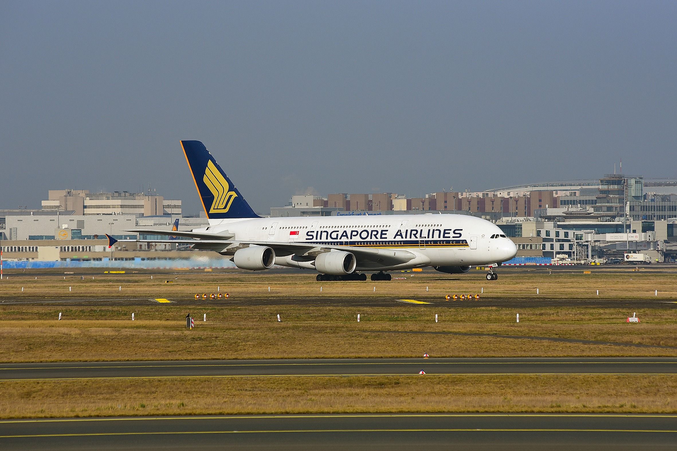 Singapore Airlines Airbus A380 on the runway