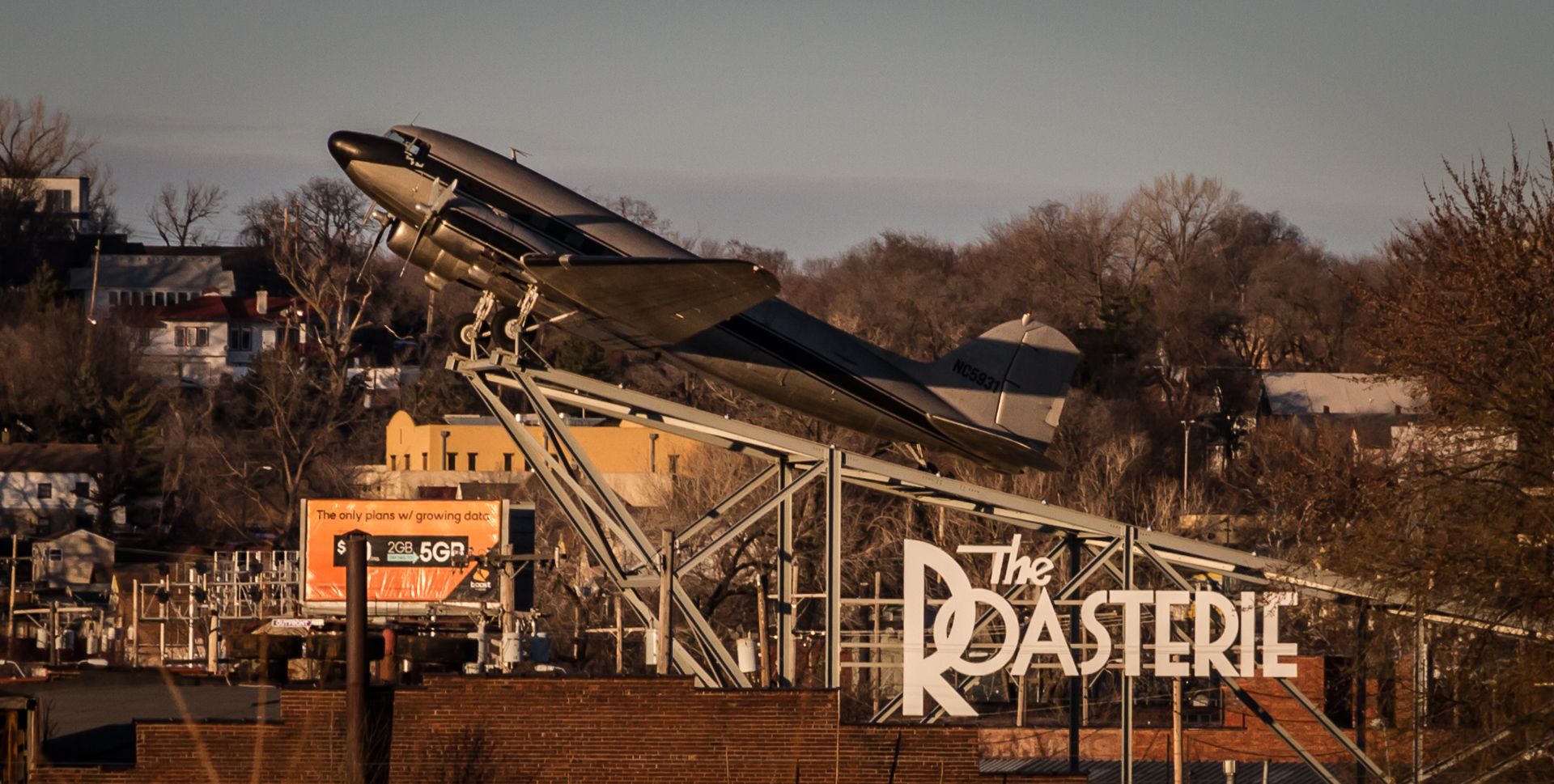 The Roasterie A Kansas City Coffee Company With A Douglas DC3 On Its Roof